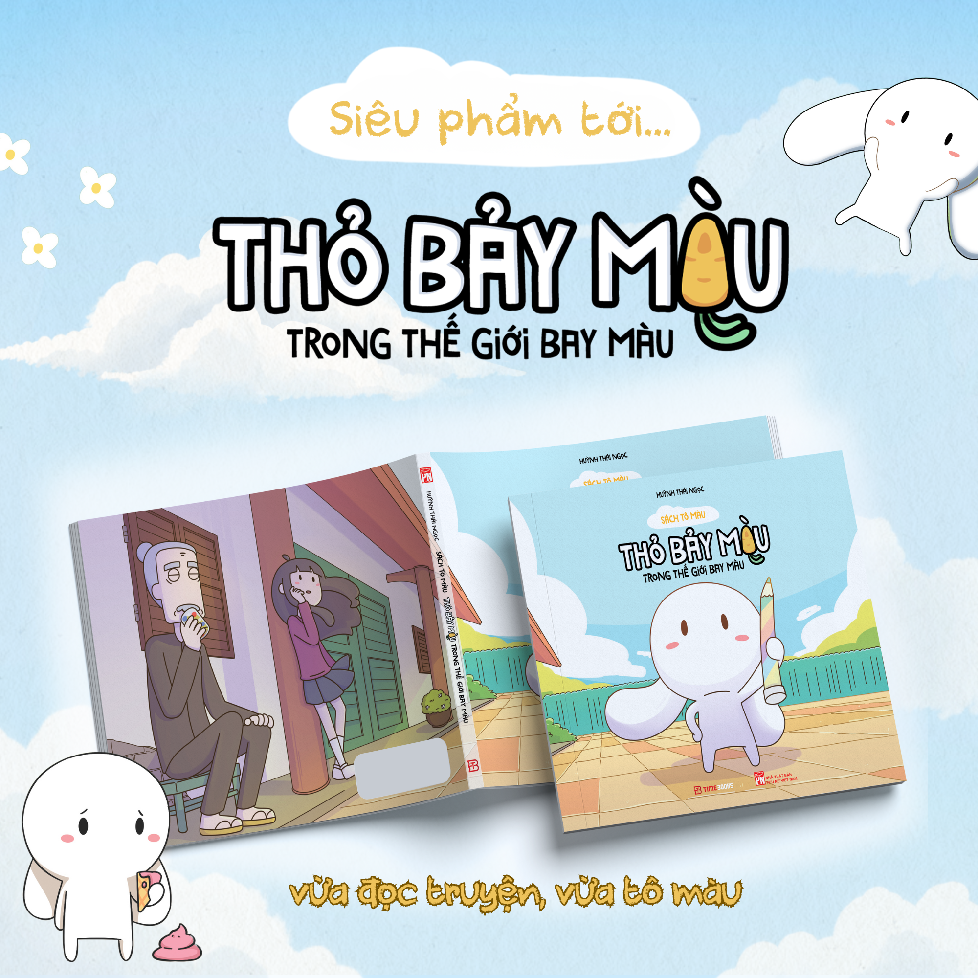 Sách Tô Màu - Thỏ Bảy Màu Trong Thế Giới Bay Màu