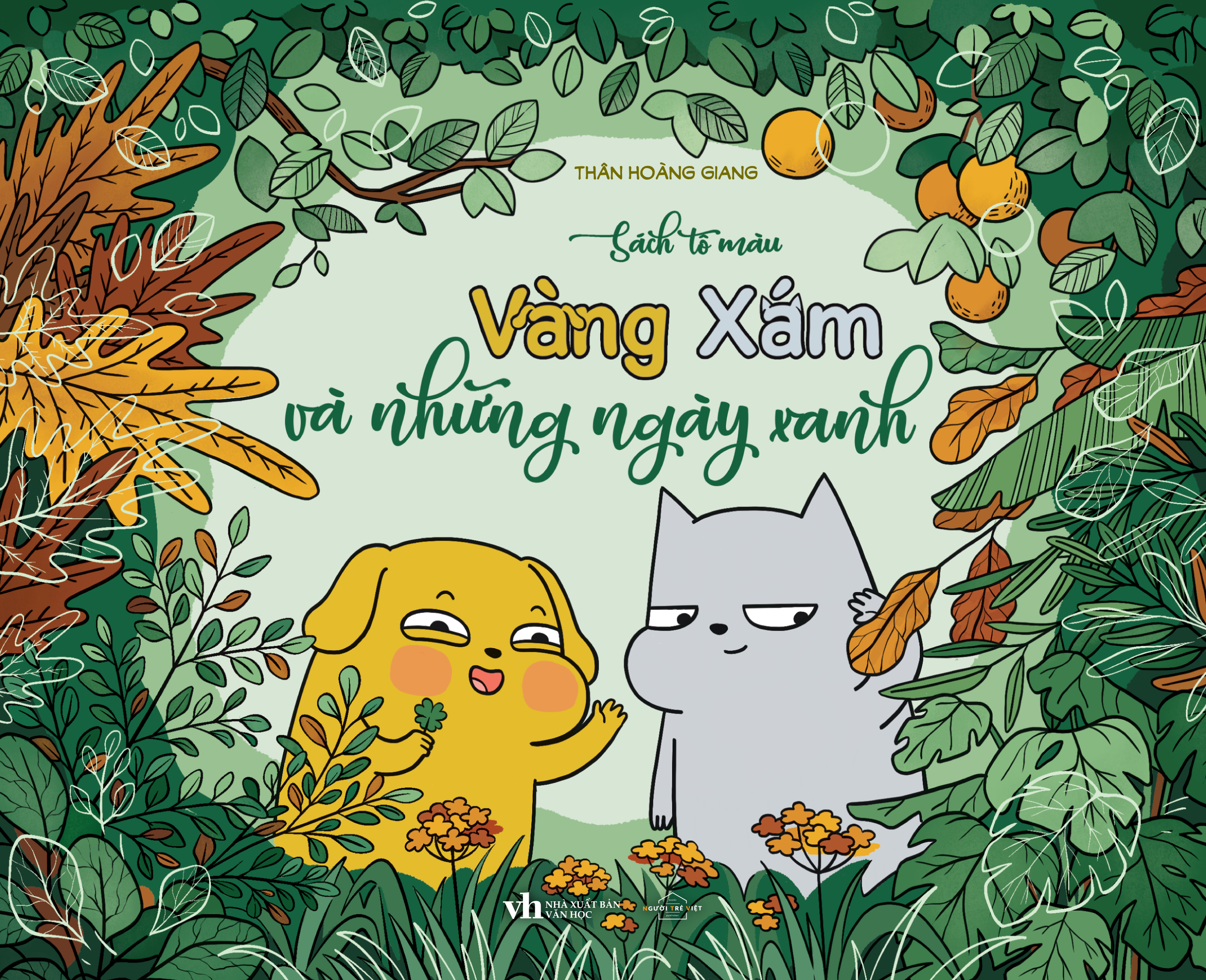 sách tô màu - vàng xám và những ngày xanh - tặng kèm sticker