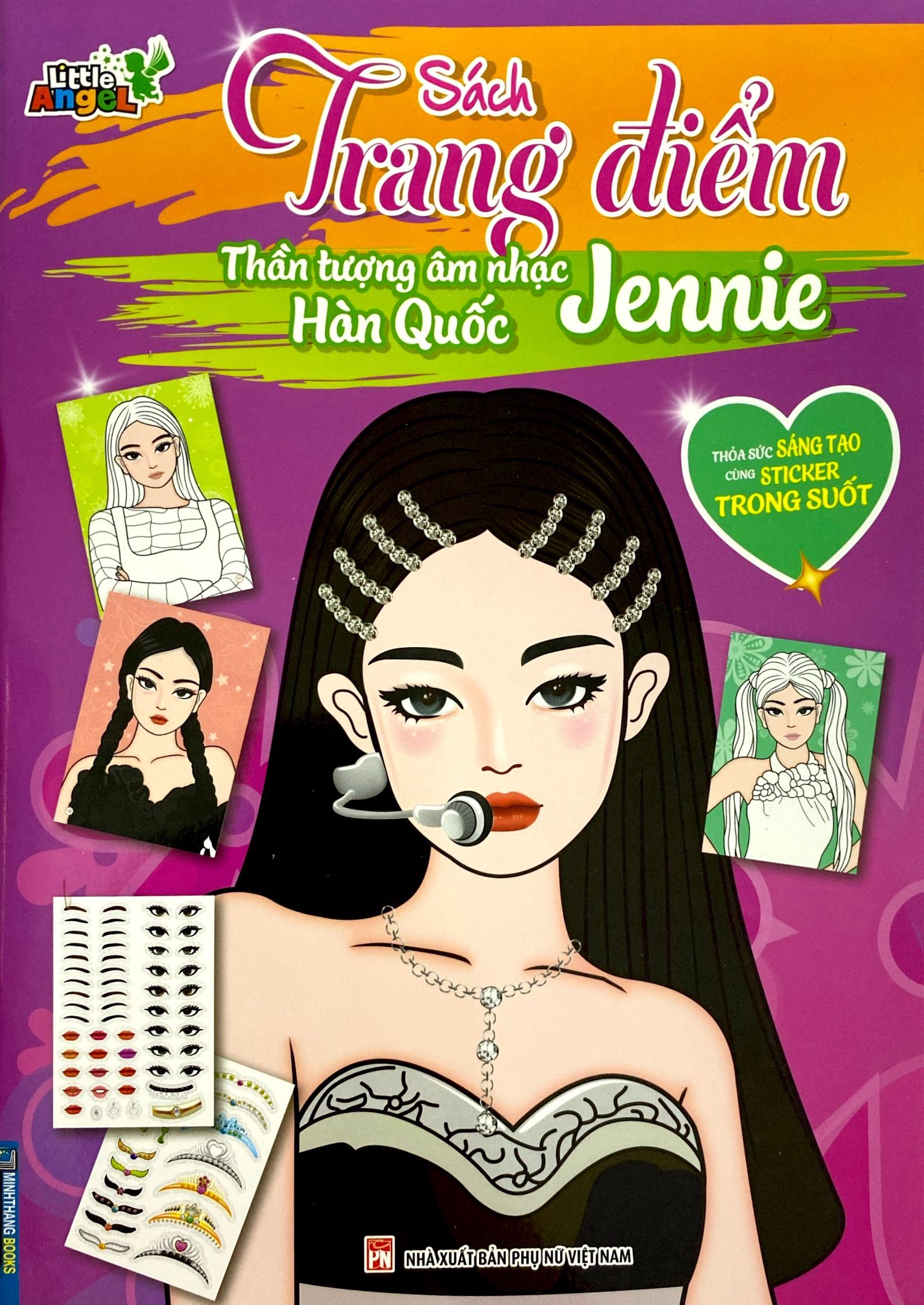 sách trang điểm thần tượng âm nhạc hàn quốc - jennie -thỏa sức sáng tạo cùng sticker trong suốt