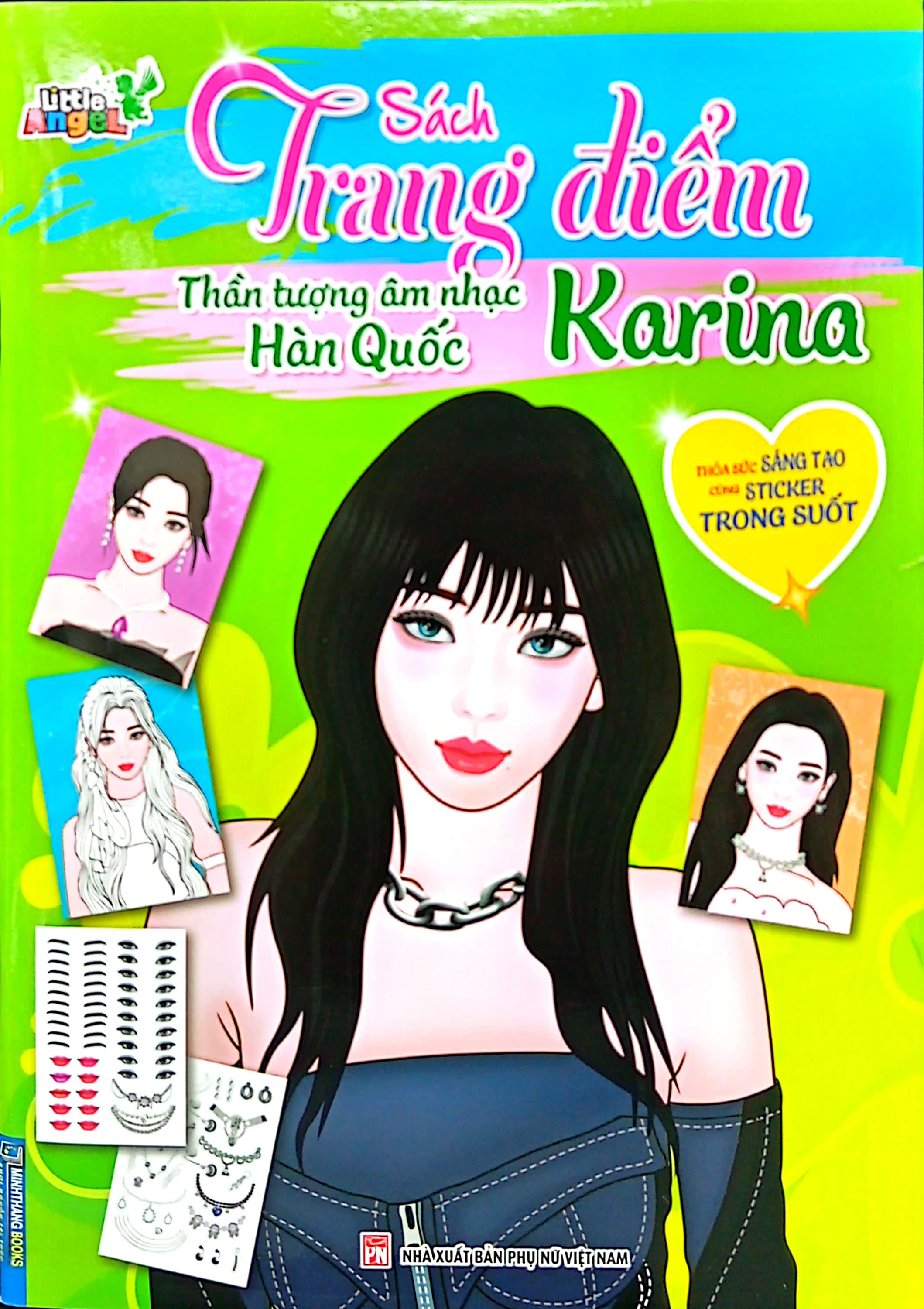 sách trang điểm thần tượng âm nhạc hàn quốc - karina - thỏa sức sáng tạo cùng sticker trong suốt