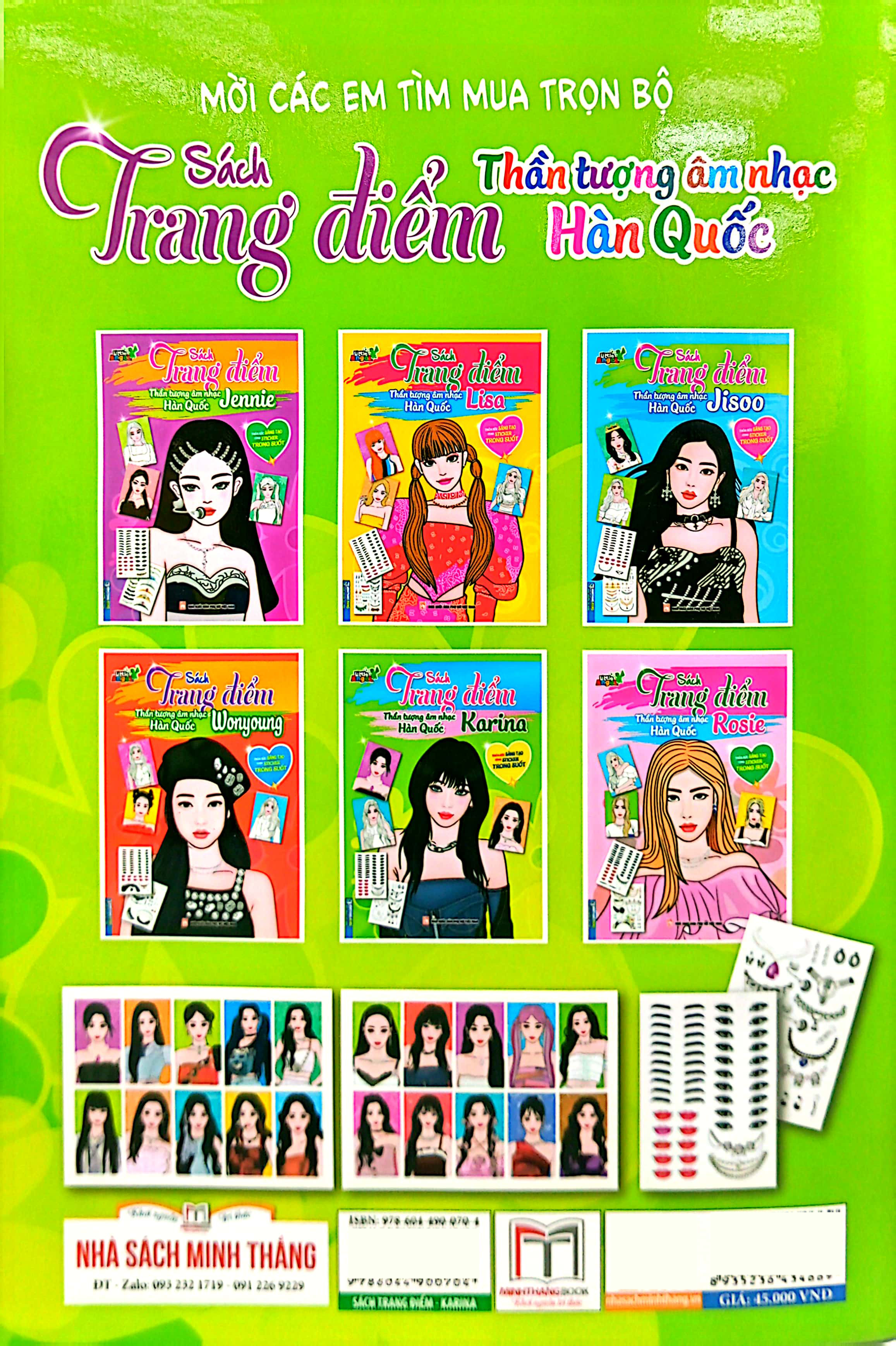 sách trang điểm thần tượng âm nhạc hàn quốc - karina - thỏa sức sáng tạo cùng sticker trong suốt