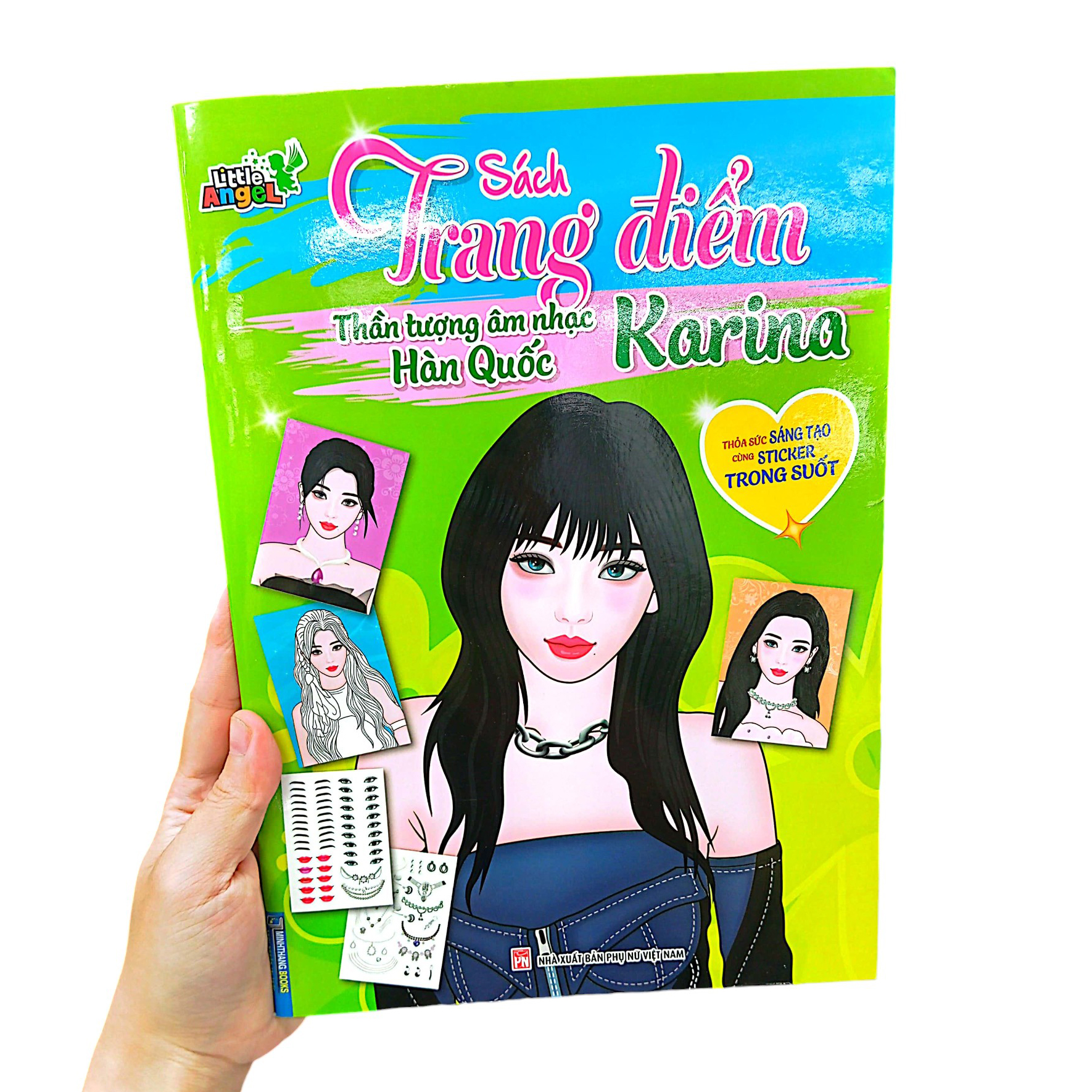 sách trang điểm thần tượng âm nhạc hàn quốc - karina - thỏa sức sáng tạo cùng sticker trong suốt