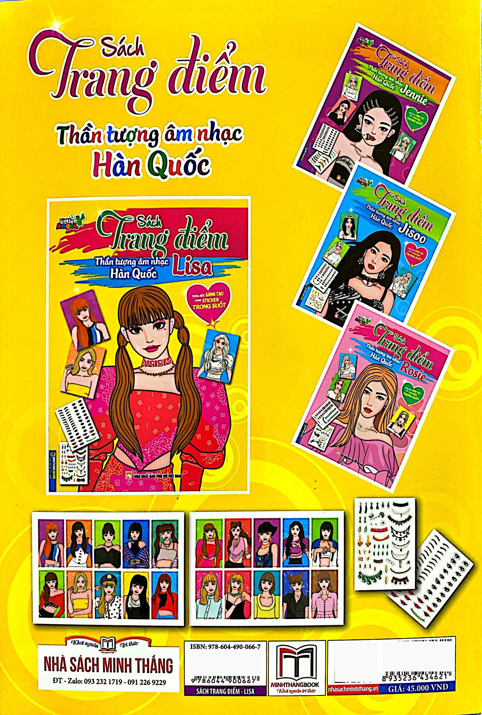 sách trang điểm thần tượng âm nhạc hàn quốc - lisa -thỏa sức sáng tạo cùng sticker trong suốt