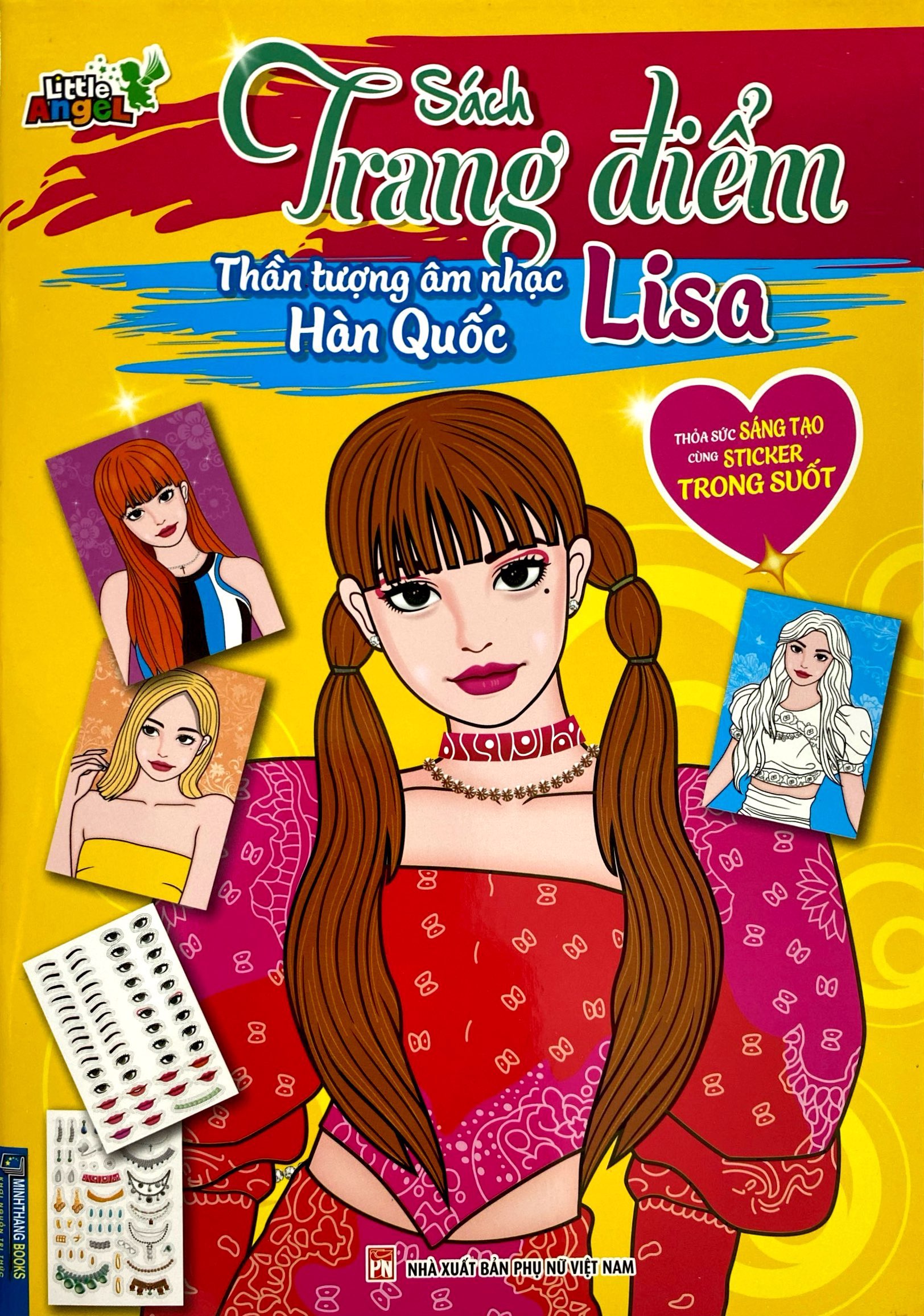sách trang điểm thần tượng âm nhạc hàn quốc - lisa -thỏa sức sáng tạo cùng sticker trong suốt