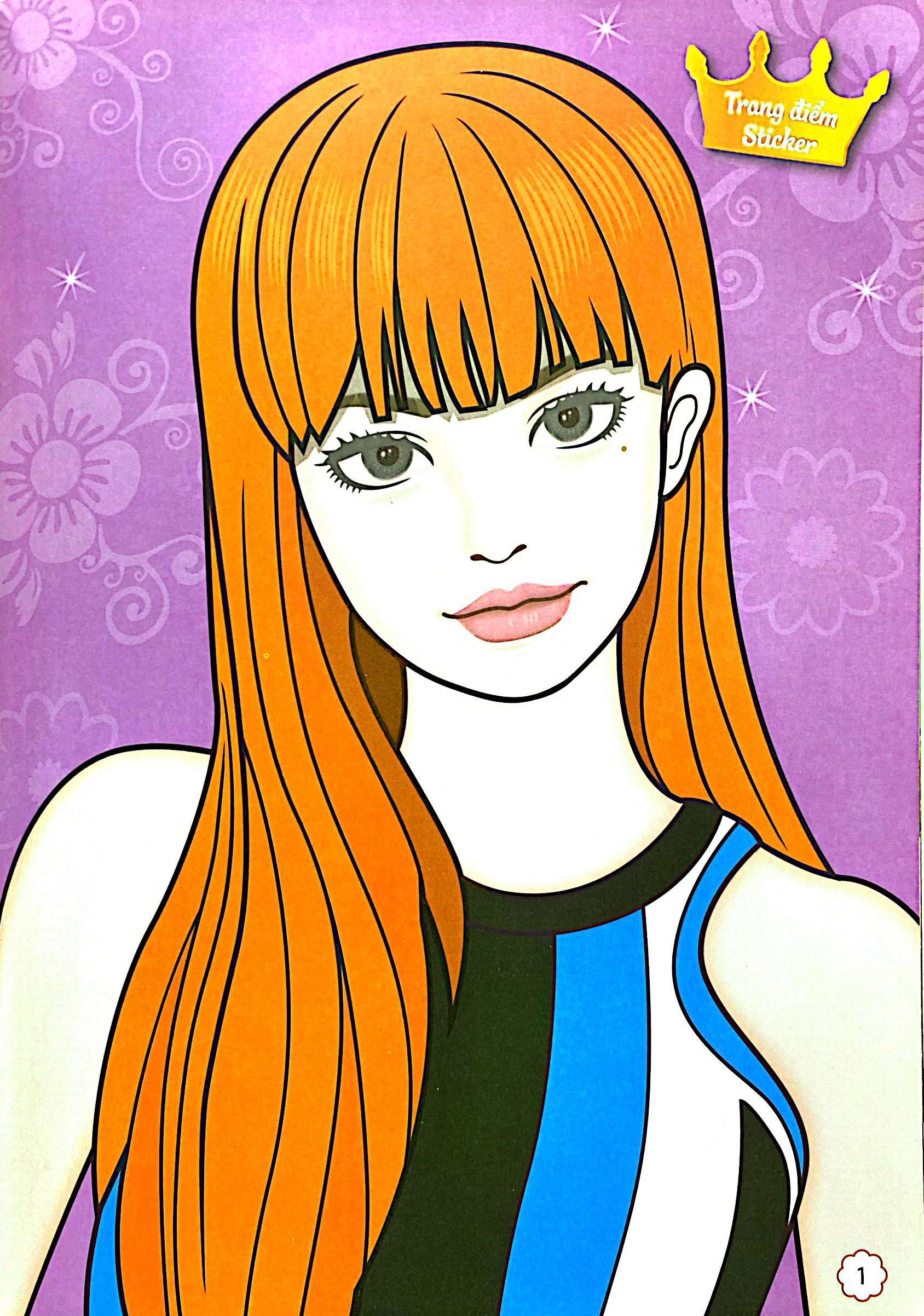 sách trang điểm thần tượng âm nhạc hàn quốc - lisa -thỏa sức sáng tạo cùng sticker trong suốt