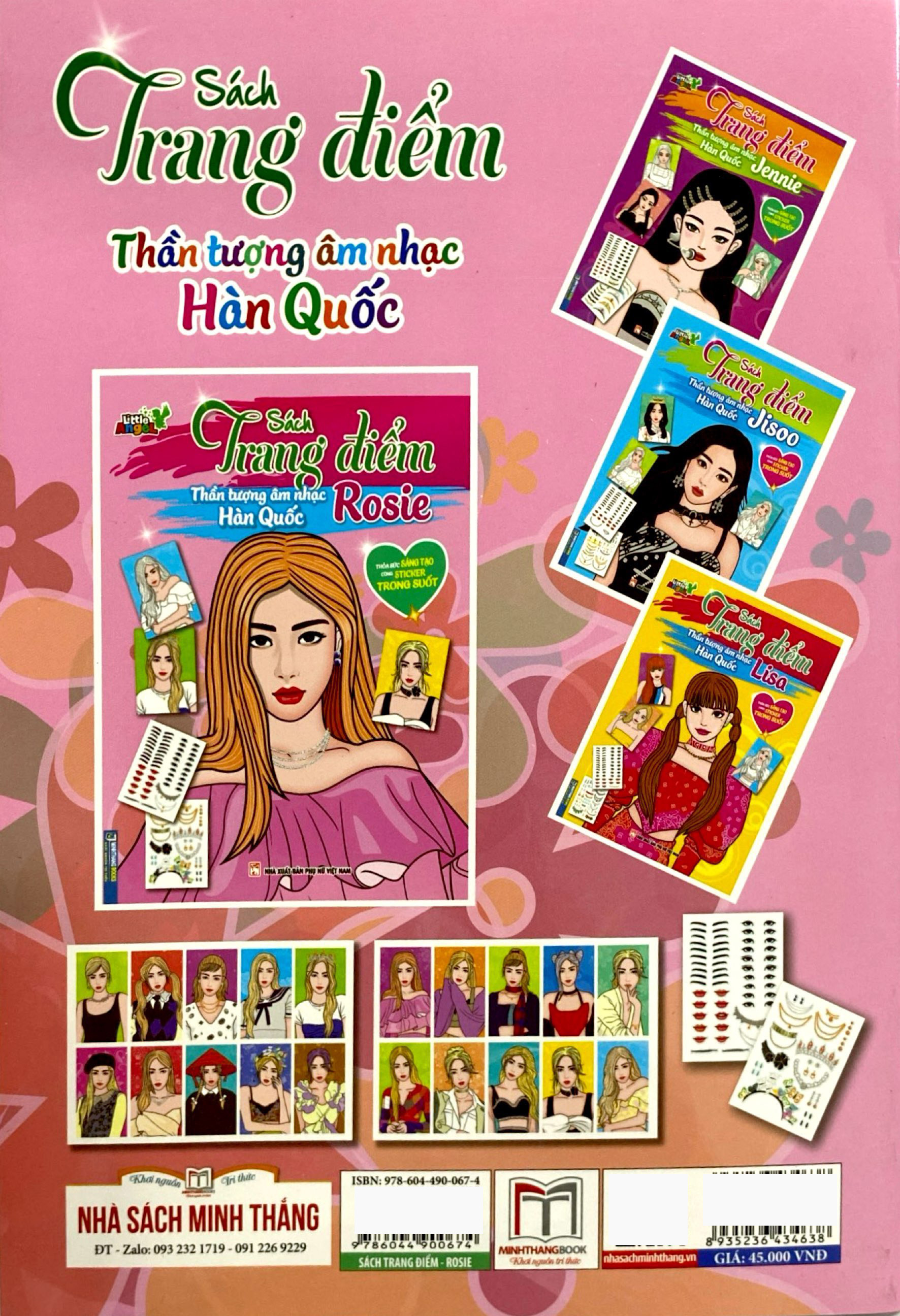 sách trang điểm thần tượng âm nhạc hàn quốc - rosie -thỏa sức sáng tạo cùng sticker trong suốt