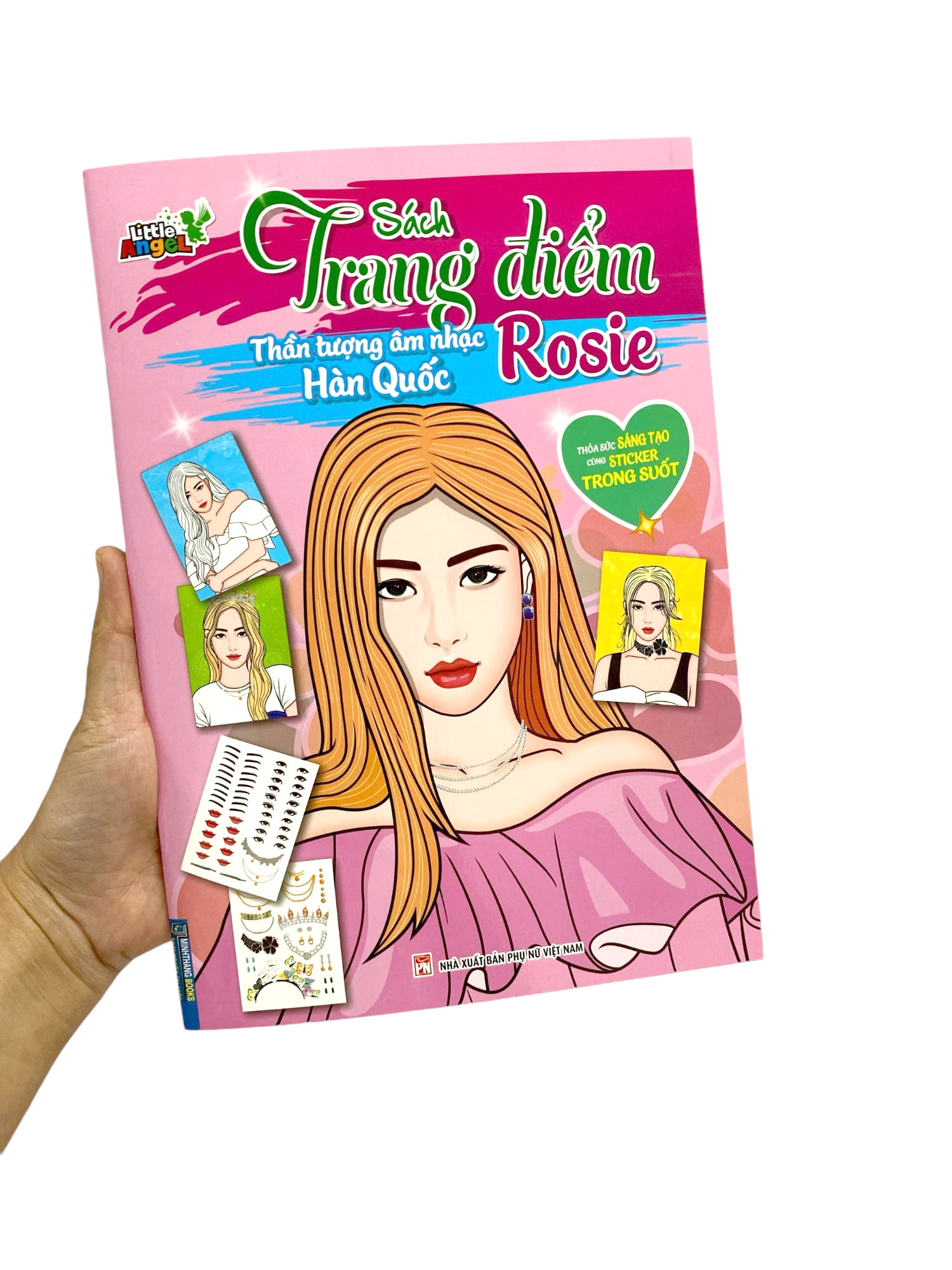 sách trang điểm thần tượng âm nhạc hàn quốc - rosie -thỏa sức sáng tạo cùng sticker trong suốt