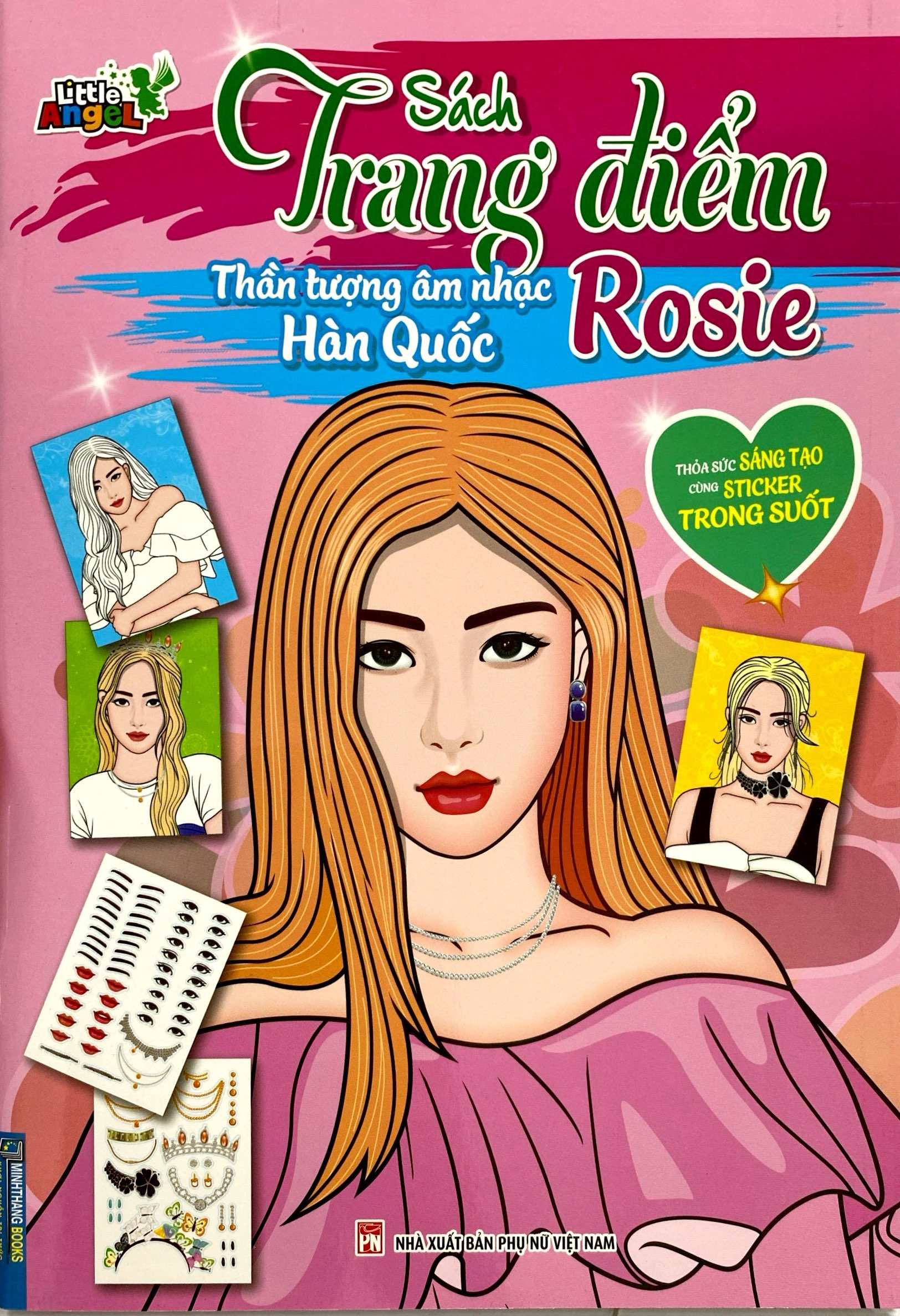 sách trang điểm thần tượng âm nhạc hàn quốc - rosie -thỏa sức sáng tạo cùng sticker trong suốt