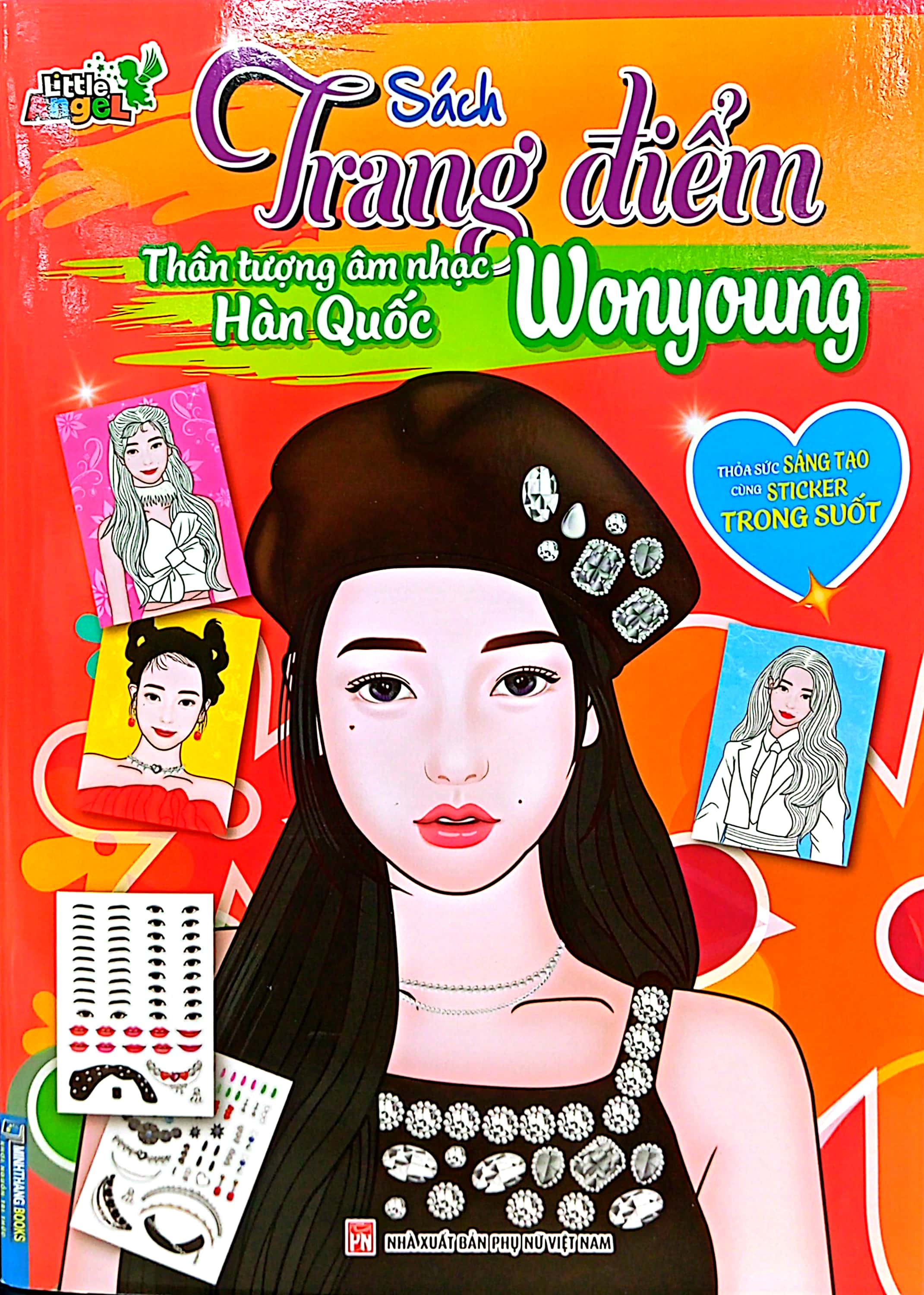 sách trang điểm thần tượng âm nhạc hàn quốc - wonyoung - thỏa sức sáng tạo cùng sticker trong suốt