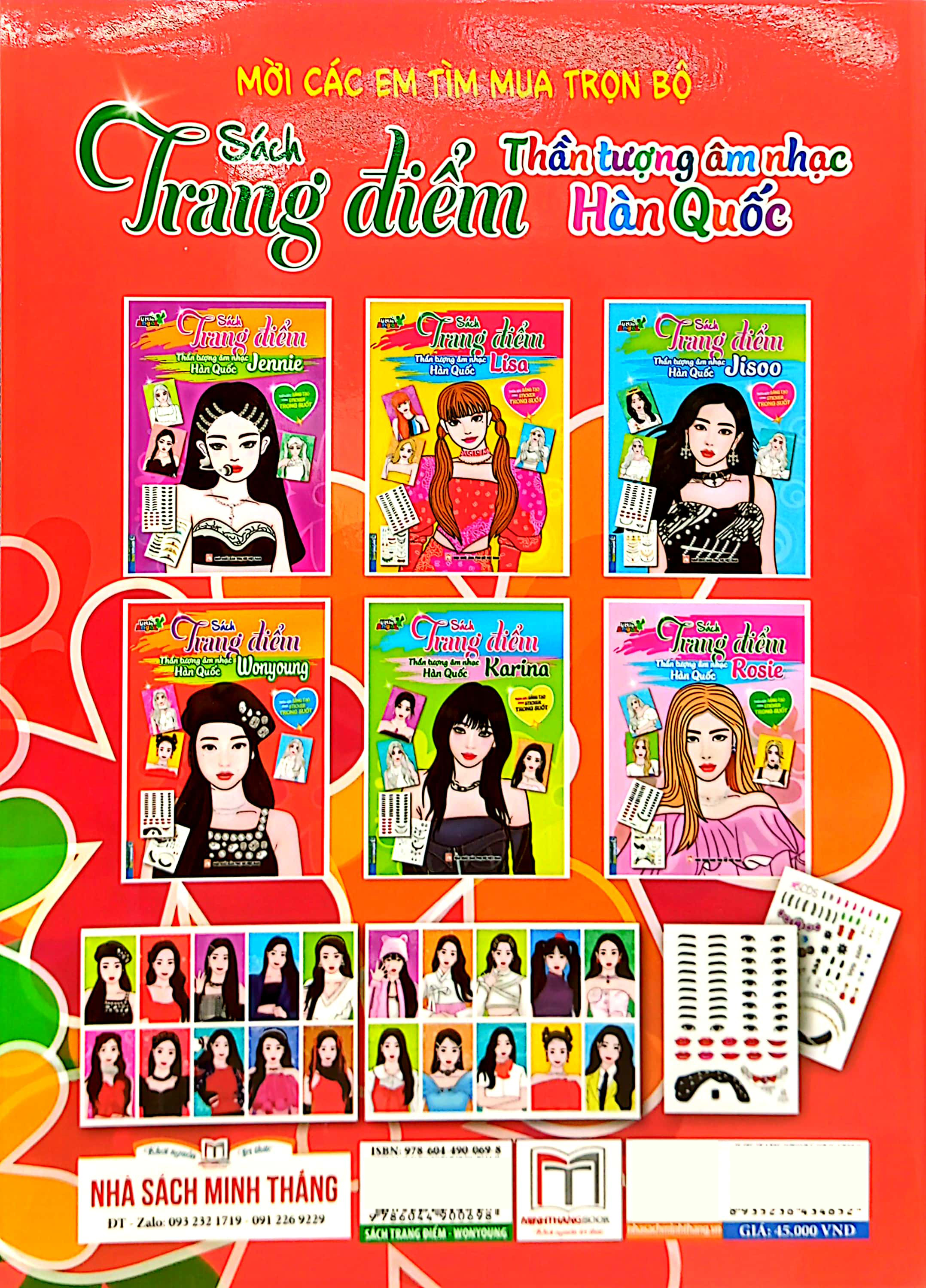 sách trang điểm thần tượng âm nhạc hàn quốc - wonyoung - thỏa sức sáng tạo cùng sticker trong suốt