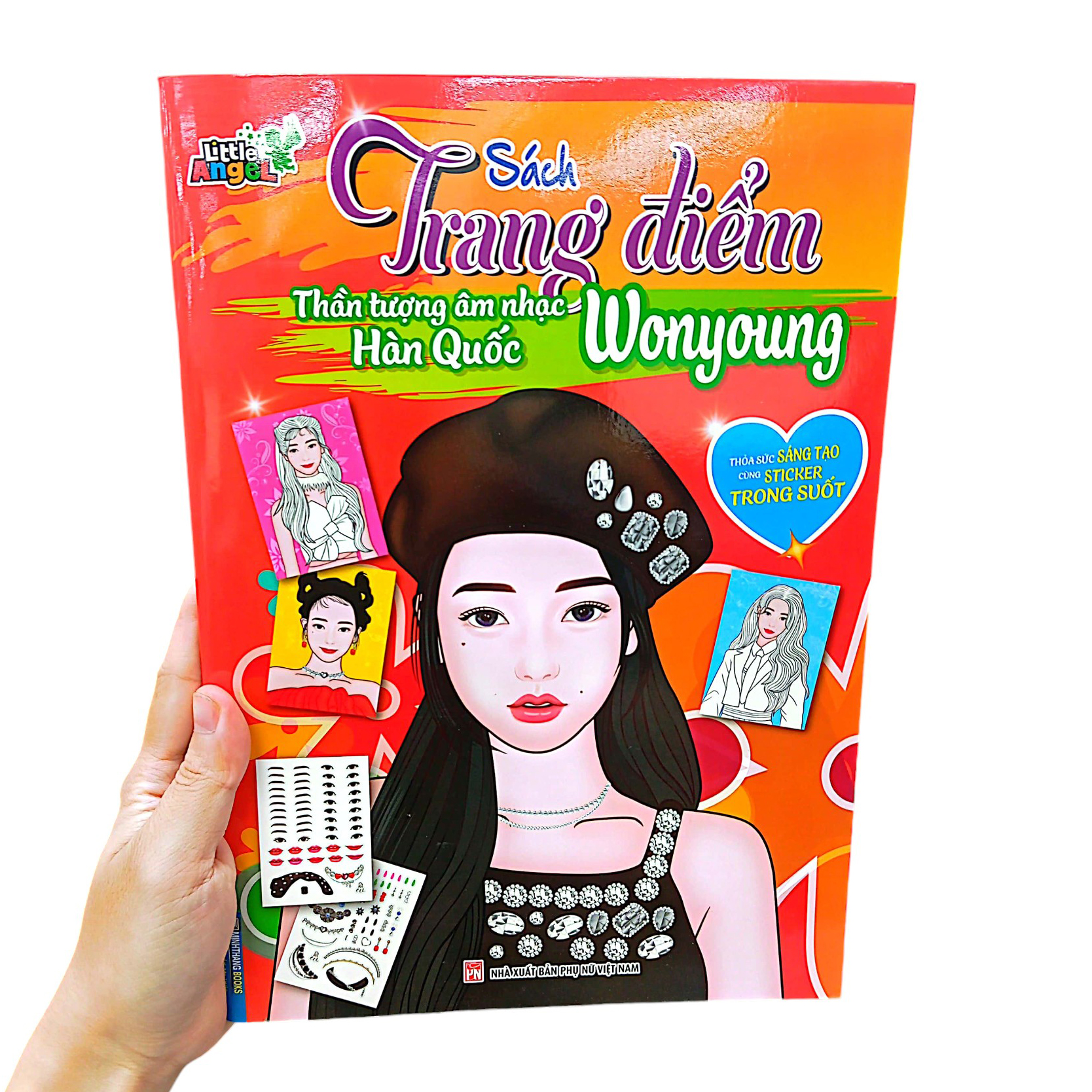 sách trang điểm thần tượng âm nhạc hàn quốc - wonyoung - thỏa sức sáng tạo cùng sticker trong suốt