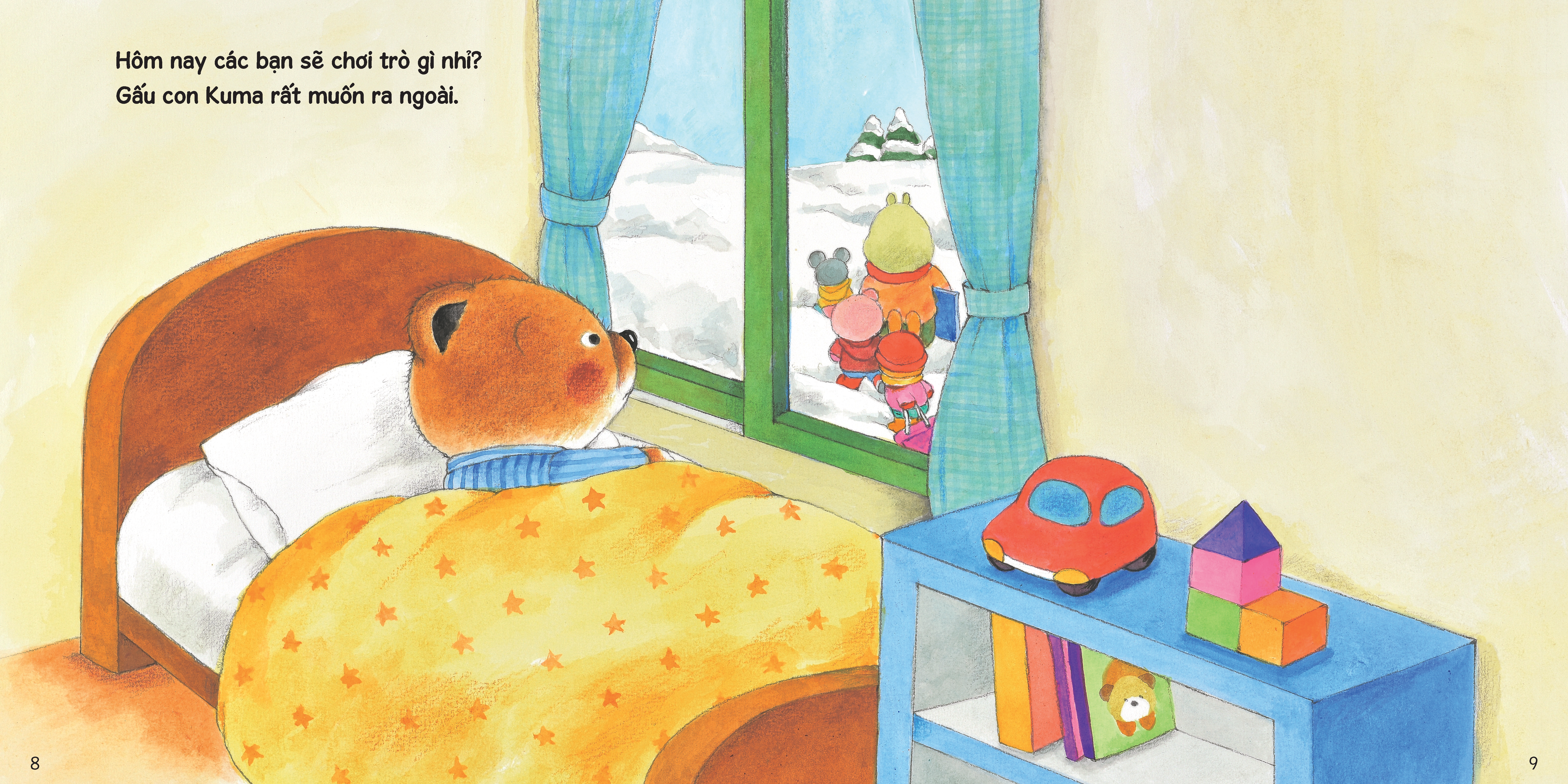 sách tranh ehon kuma - những chuyện nhỏ hằng ngày - gấu con bị ốm