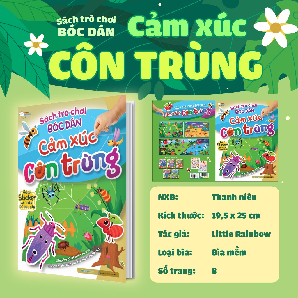 sách trò chơi bóc dán cảm xúc - côn trùng