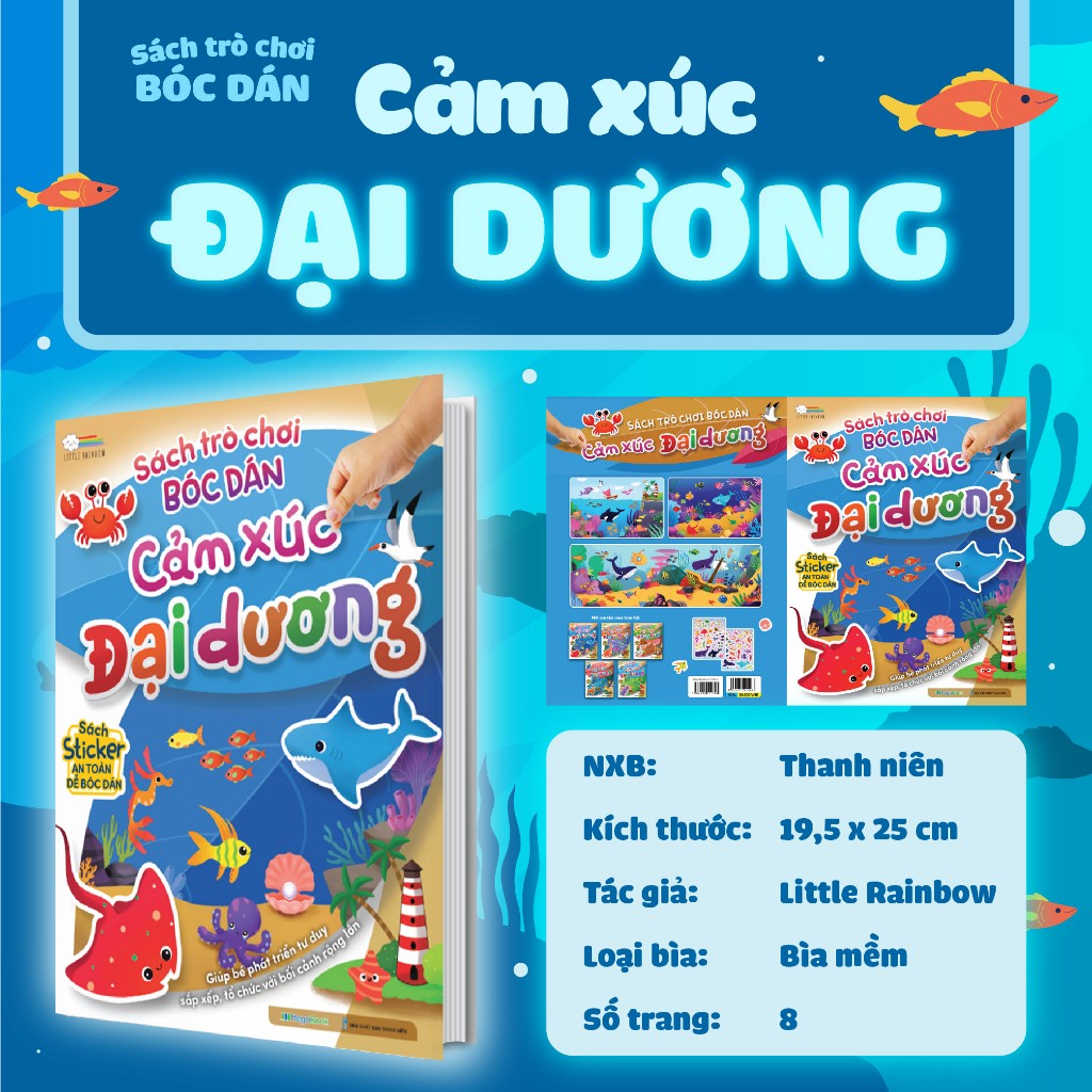 sách trò chơi bóc dán cảm xúc - đại dương