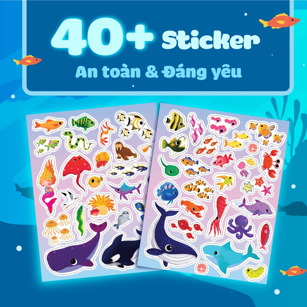 sách trò chơi bóc dán cảm xúc - đại dương