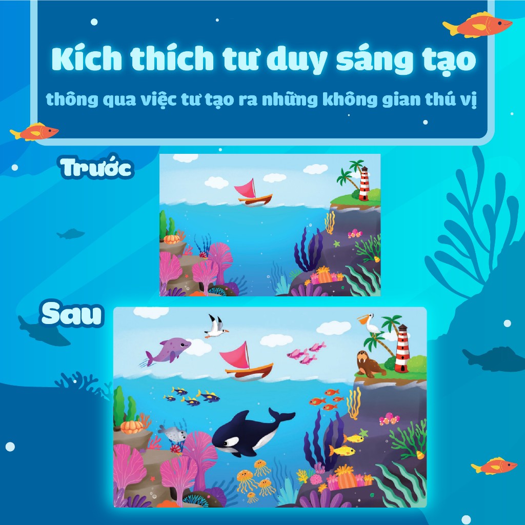 sách trò chơi bóc dán cảm xúc - đại dương