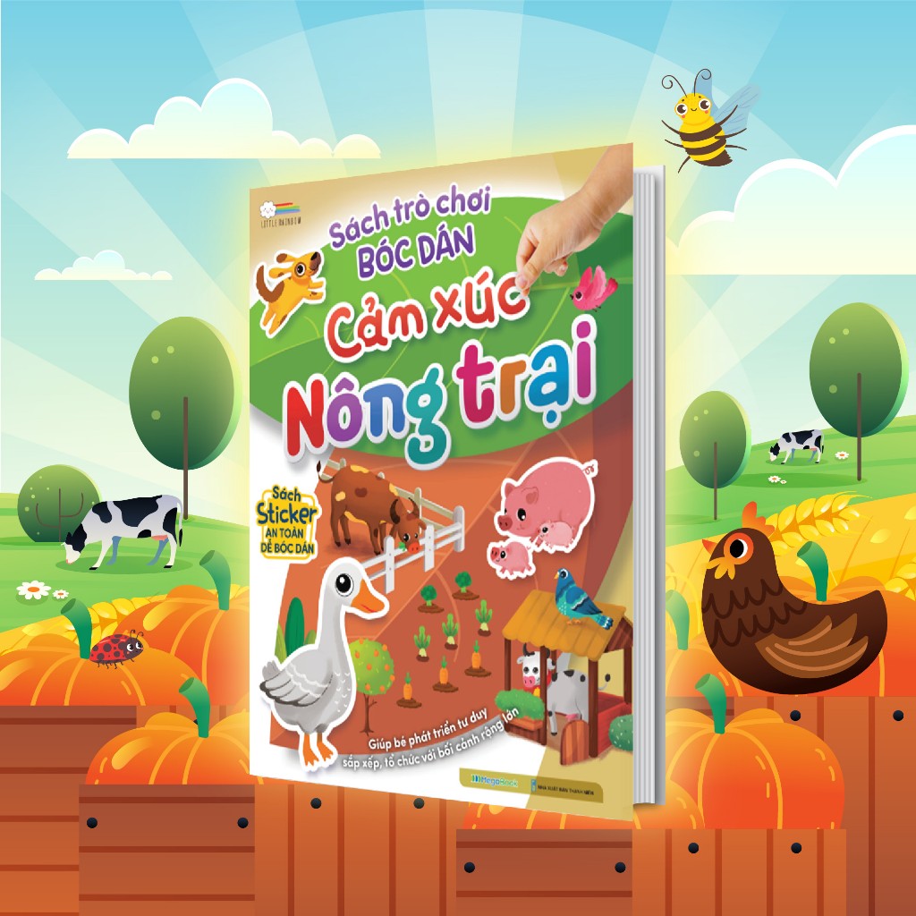 sách trò chơi bóc dán cảm xúc - nông trại