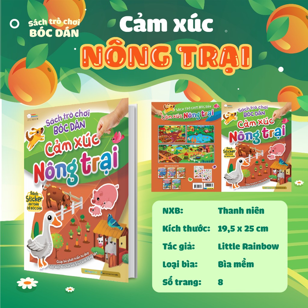 sách trò chơi bóc dán cảm xúc - nông trại