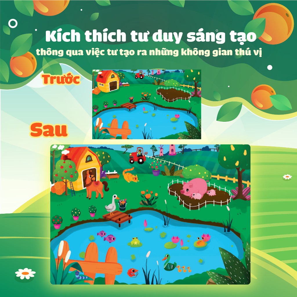 sách trò chơi bóc dán cảm xúc - nông trại