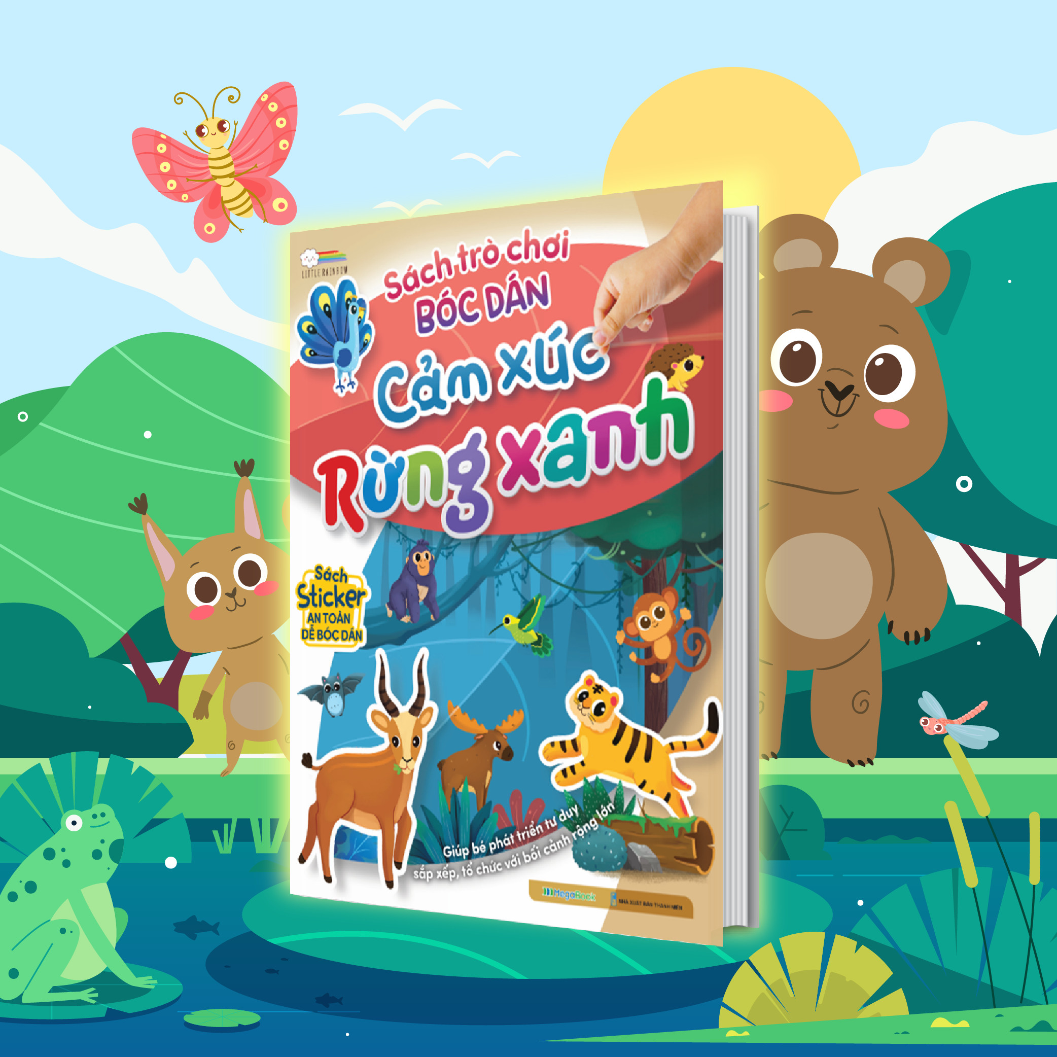 sách trò chơi bóc dán cảm xúc - rừng xanh