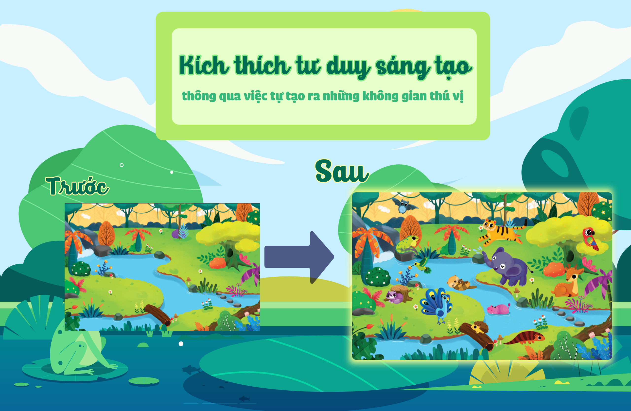 sách trò chơi bóc dán cảm xúc - rừng xanh