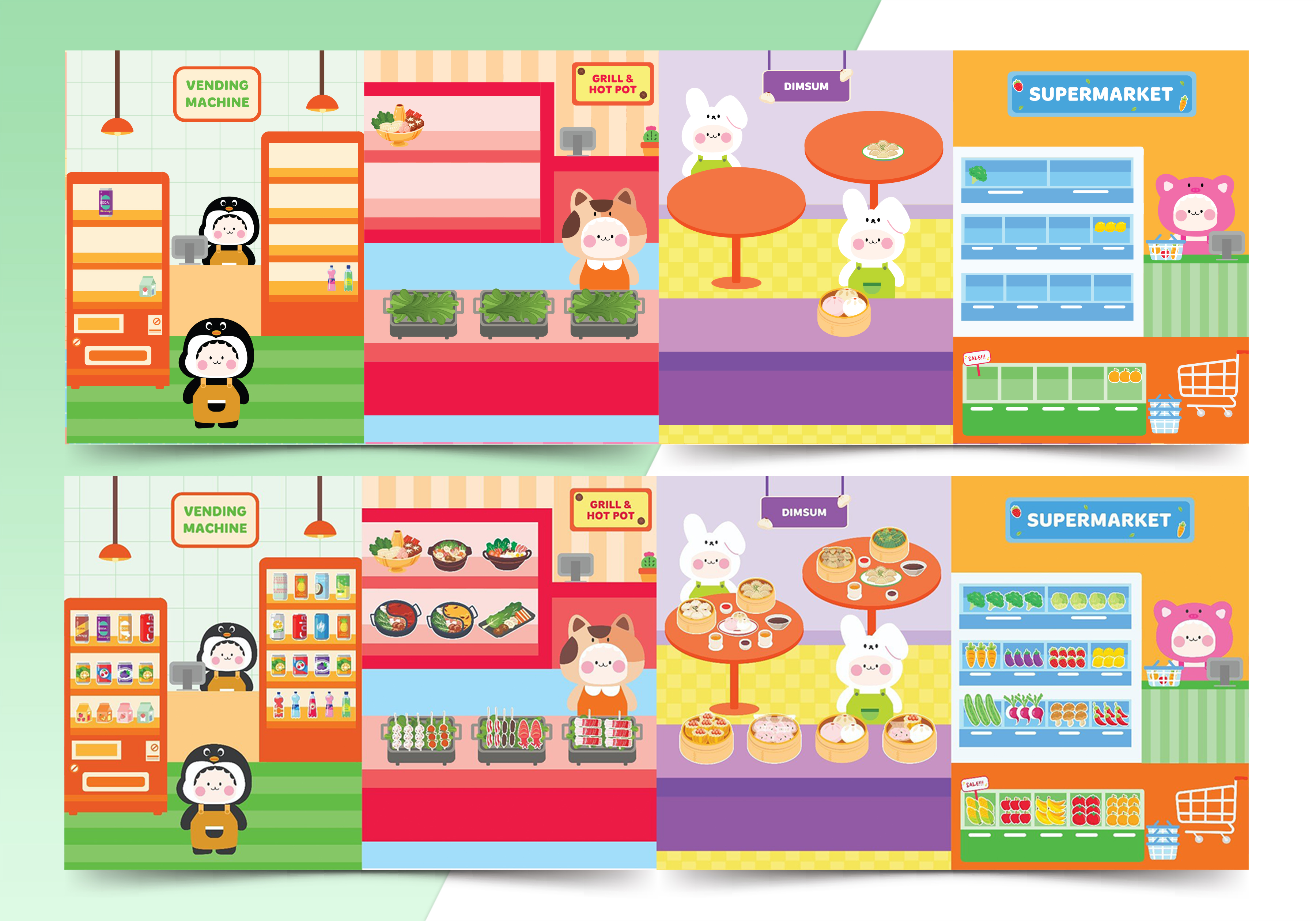 sách trò chơi đồ hàng - phố ẩm thực