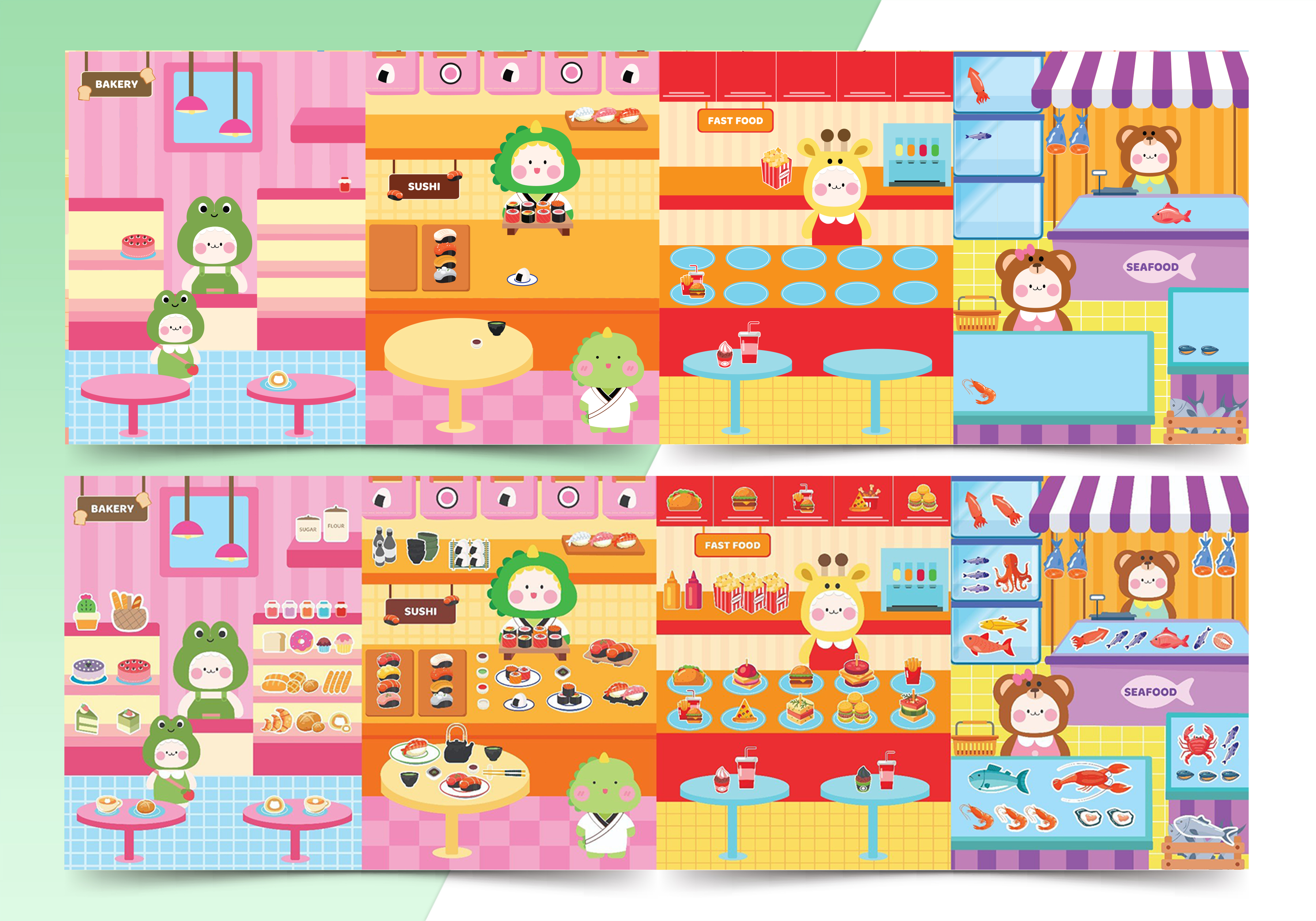 sách trò chơi đồ hàng - phố ẩm thực