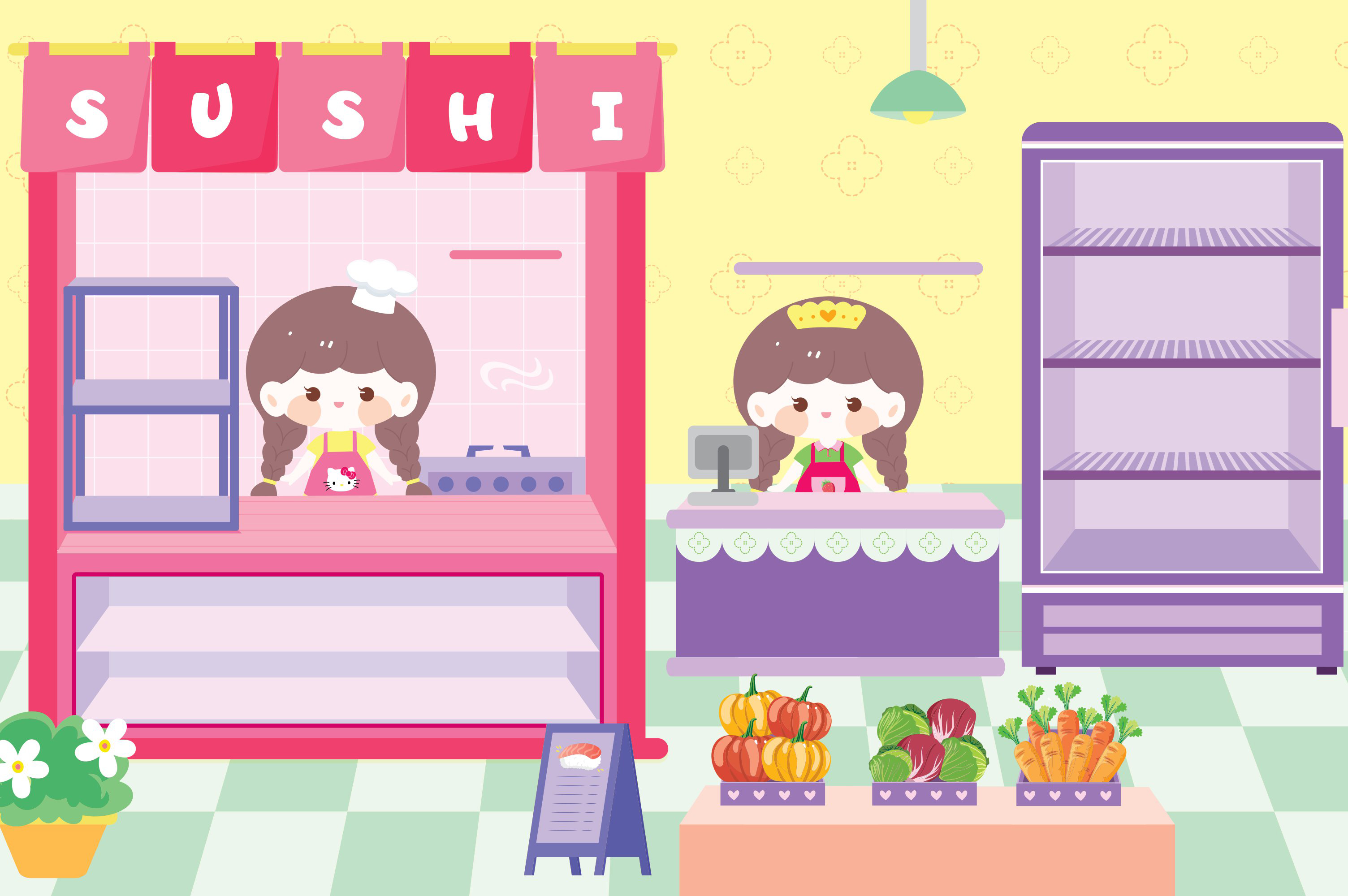 sách trò chơi đóng vai công chúa nhỏ mika - cửa hàng đồ ăn