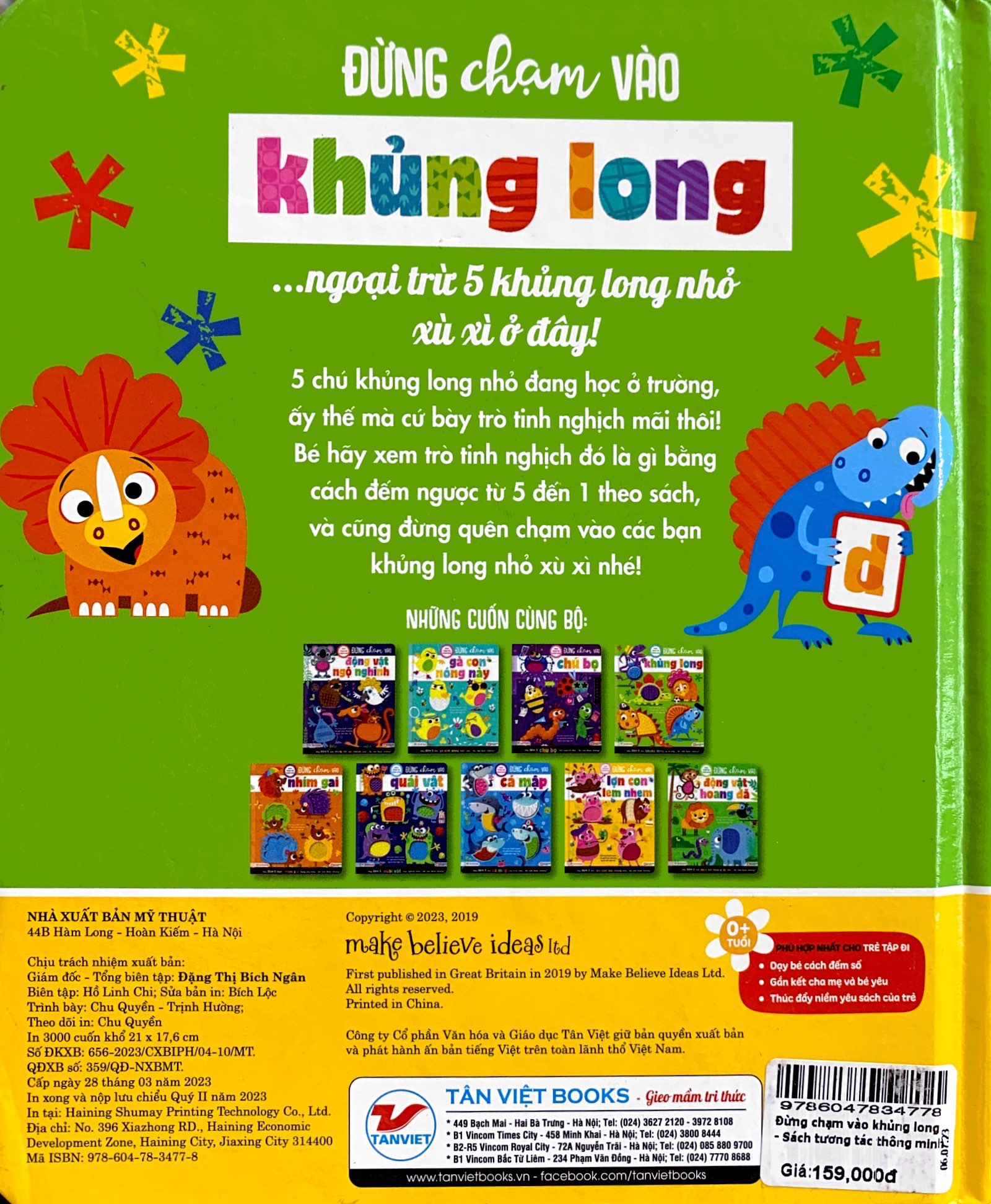 sách tương tác thông minh - đừng chạm vào khủng long