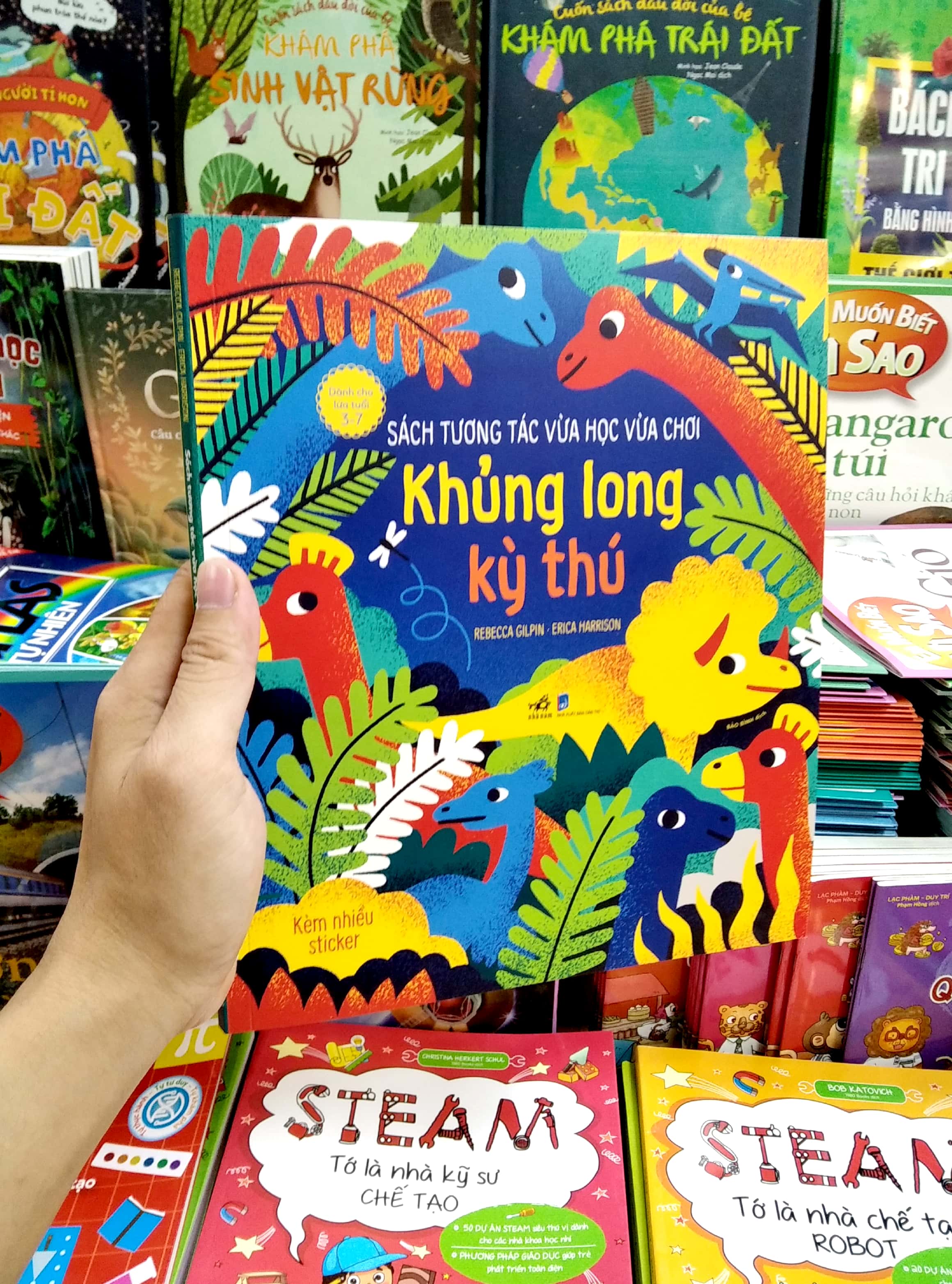 sách tương tác vừa học vừa chơi -khủng long kỳ thú