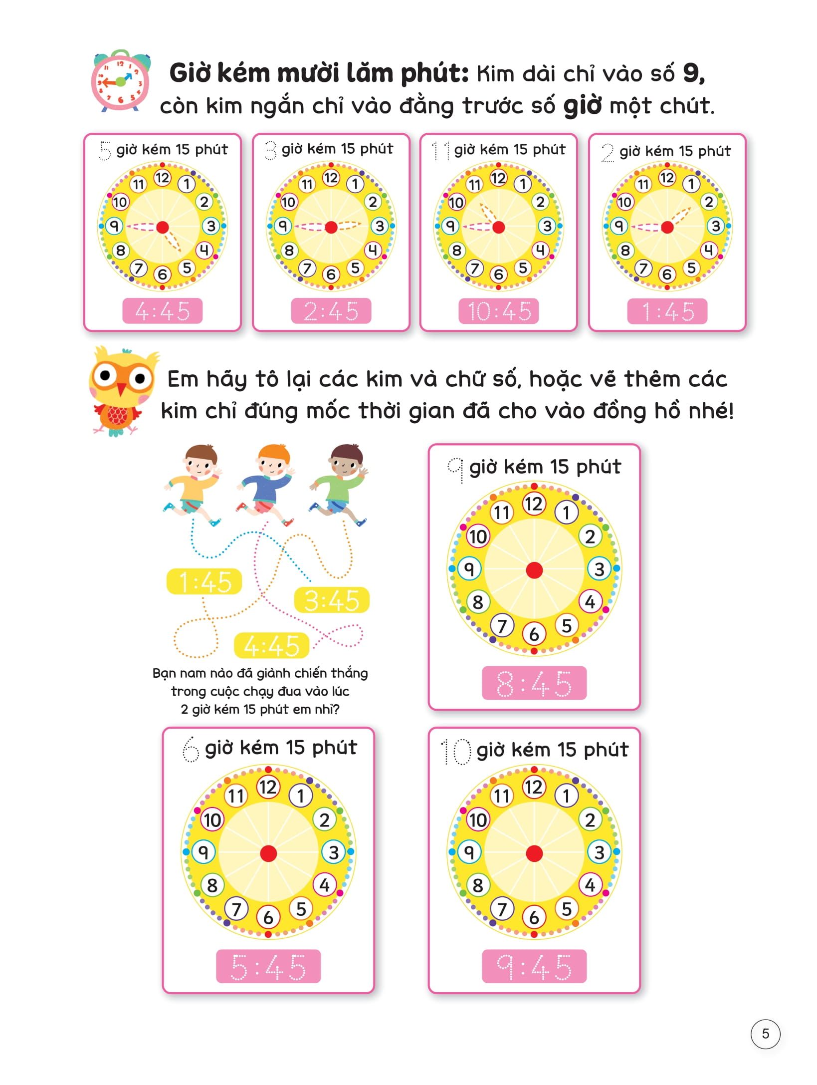 sách viết xóa thông minh - nhận biết thời gian và từ vựng