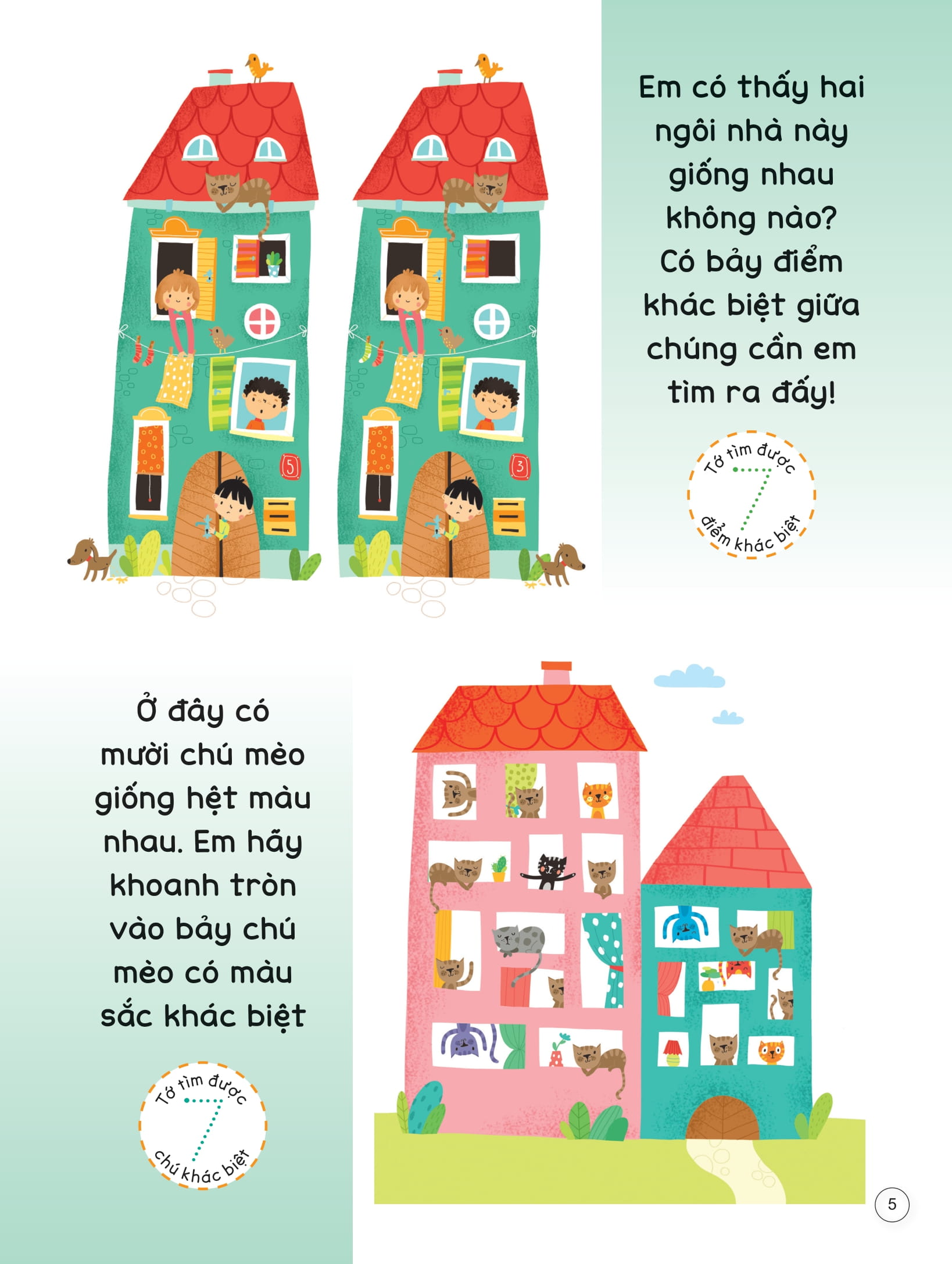 sách viết xóa thông minh - tìm điểm khác biệt và xem tranh giải đố