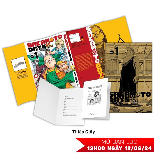 sakamoto days - tập 1 - sát thủ huyền thoại - tặng kèm 2 bìa rời + 1 thiệp giấy sổ gia quy nhà sakamoto
