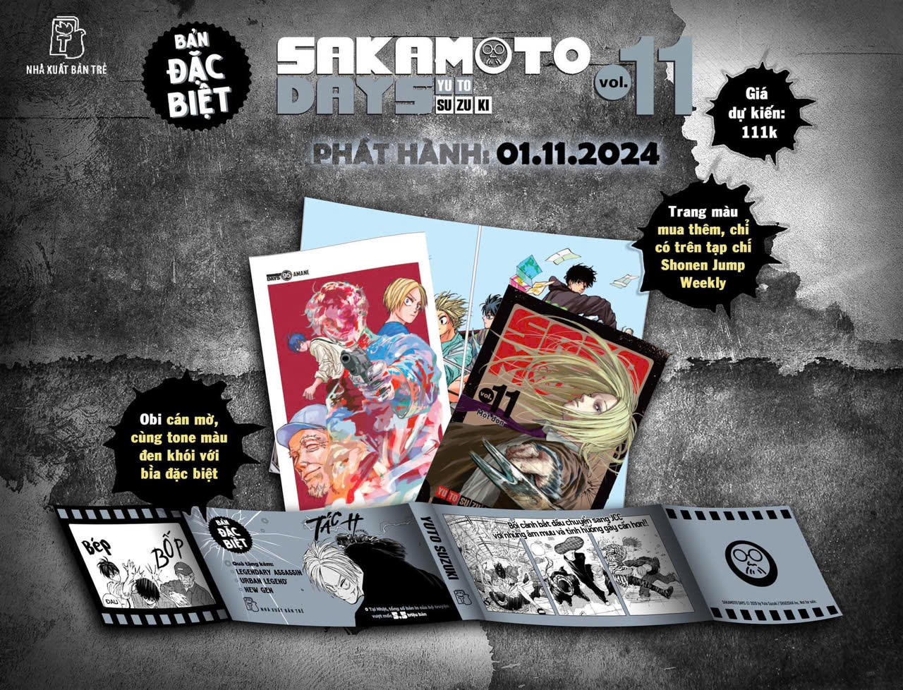 sakamoto days - tập 11 - một đòn - bản đặc biệt - tặng kèm obi + huy hiệu + set 3 card đổi nền + standee lắp ghép