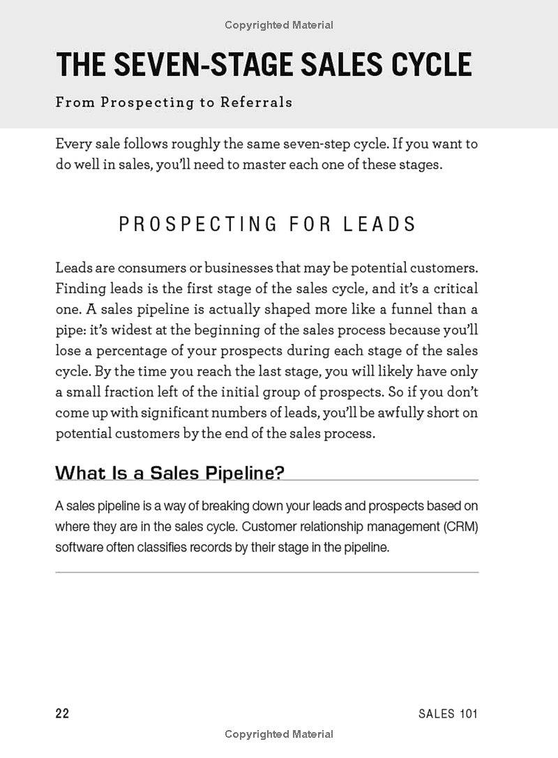 sales 101: from finding leads and closing techniques to retaining customers and growing your business, an essential primer on how to sell (adams 101)