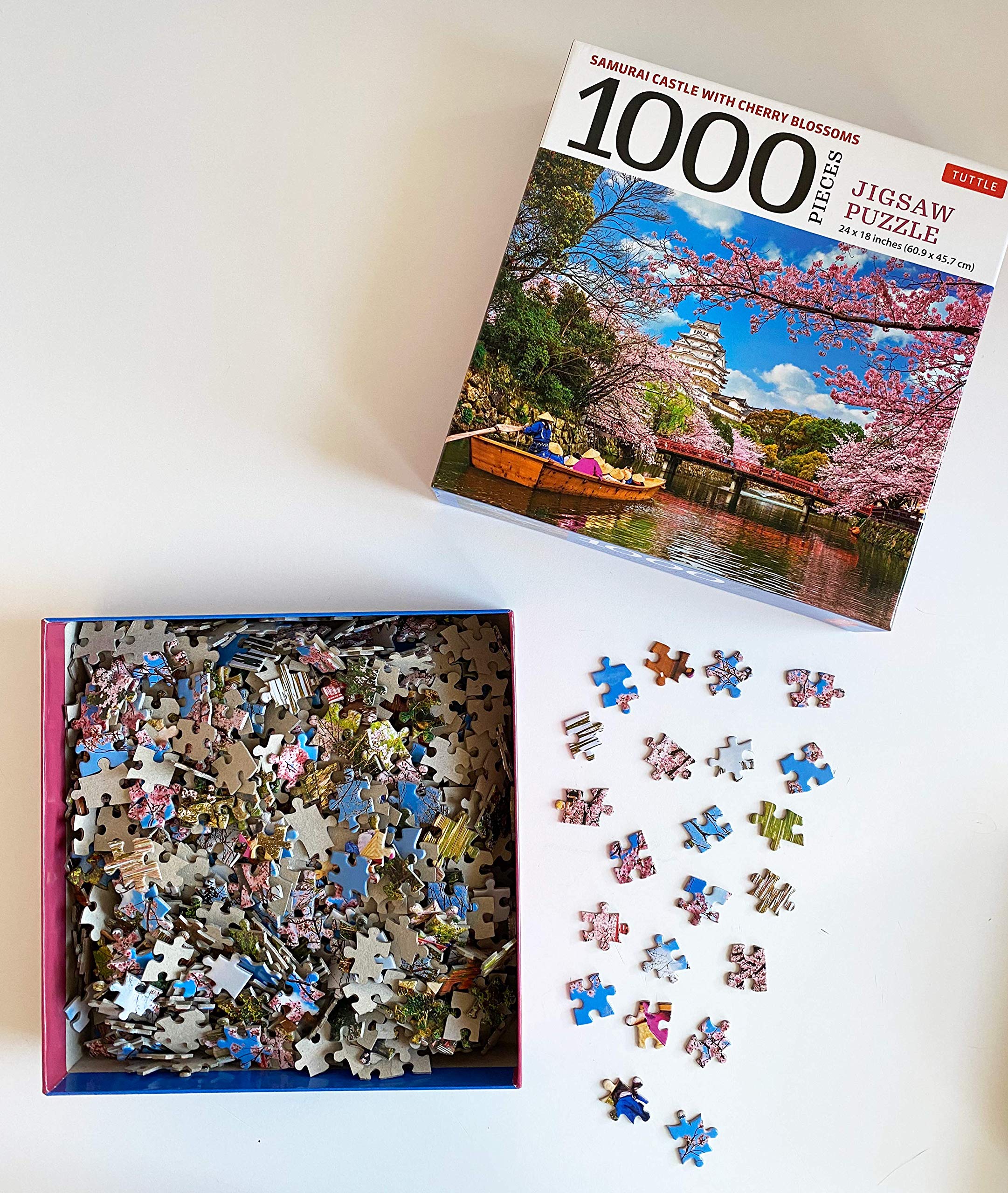 samurai castle & cherry blossoms - 1000 piece jigsaw puzzle: cherry blossoms at himeji castle (finished size 24 in x 18 in)