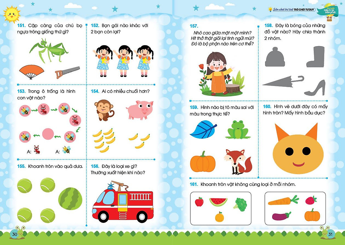 sân chơi trí tuệ - trò chơi tư duy - rèn luyện não trái não phải (dành cho trẻ 3-4 tuổi) (tái bản 2023)