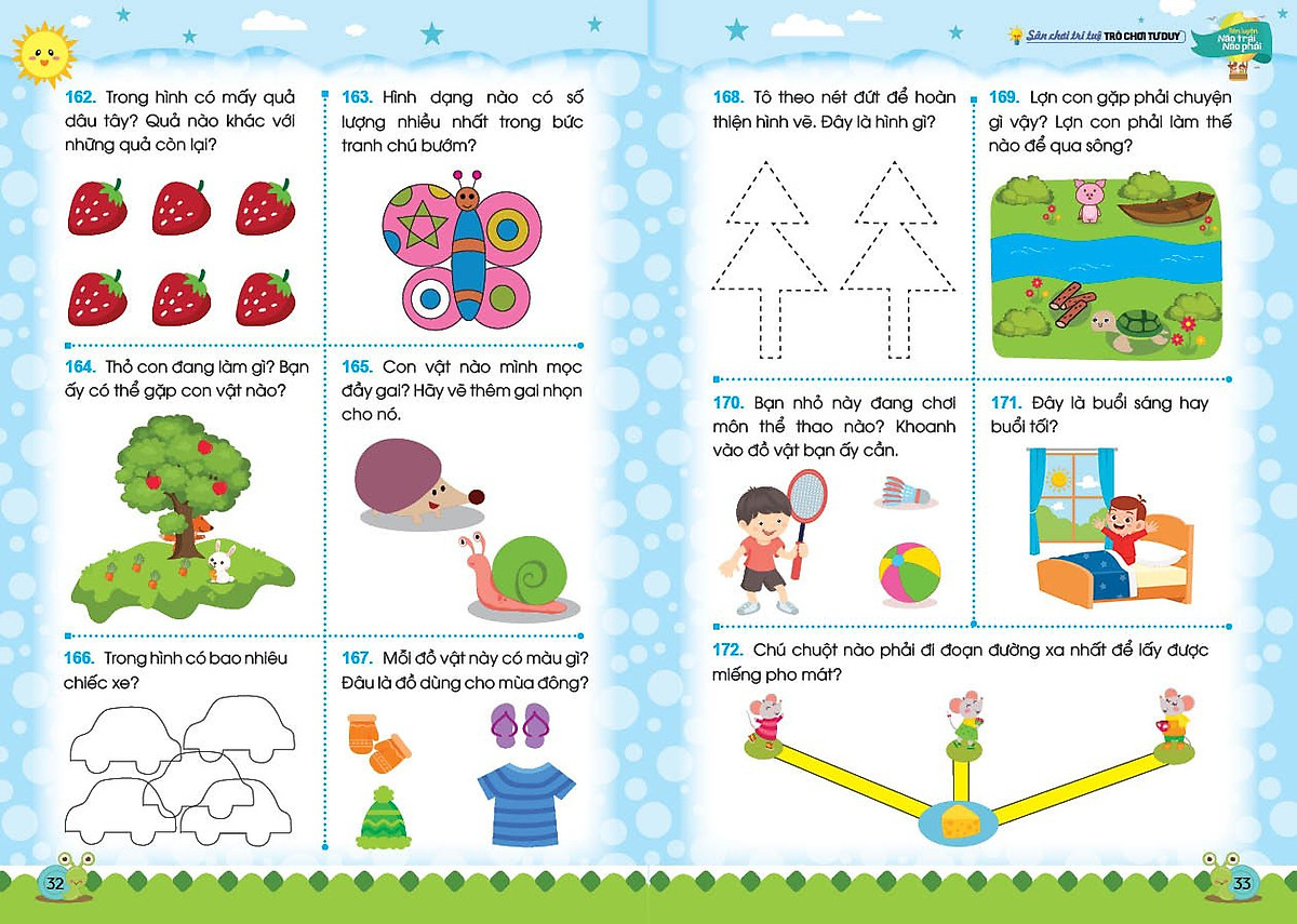 sân chơi trí tuệ - trò chơi tư duy - rèn luyện não trái não phải (dành cho trẻ 3-4 tuổi) (tái bản 2023)