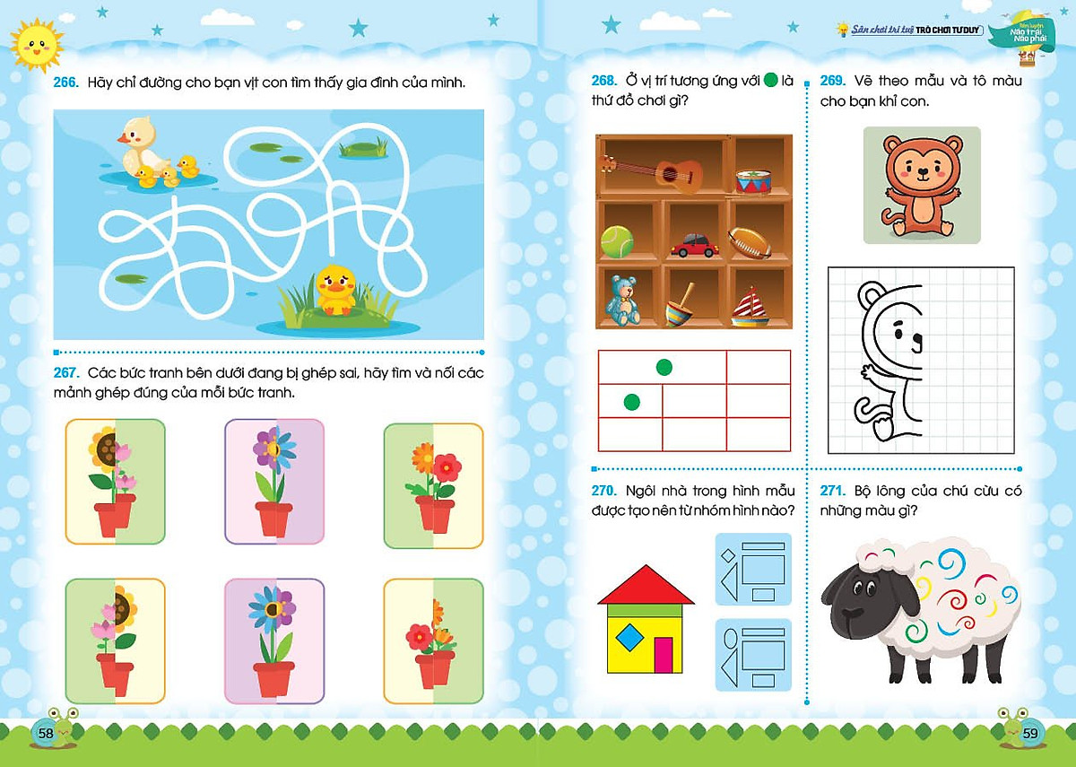 sân chơi trí tuệ - trò chơi tư duy - rèn luyện não trái não phải (dành cho trẻ 3-4 tuổi) (tái bản 2023)