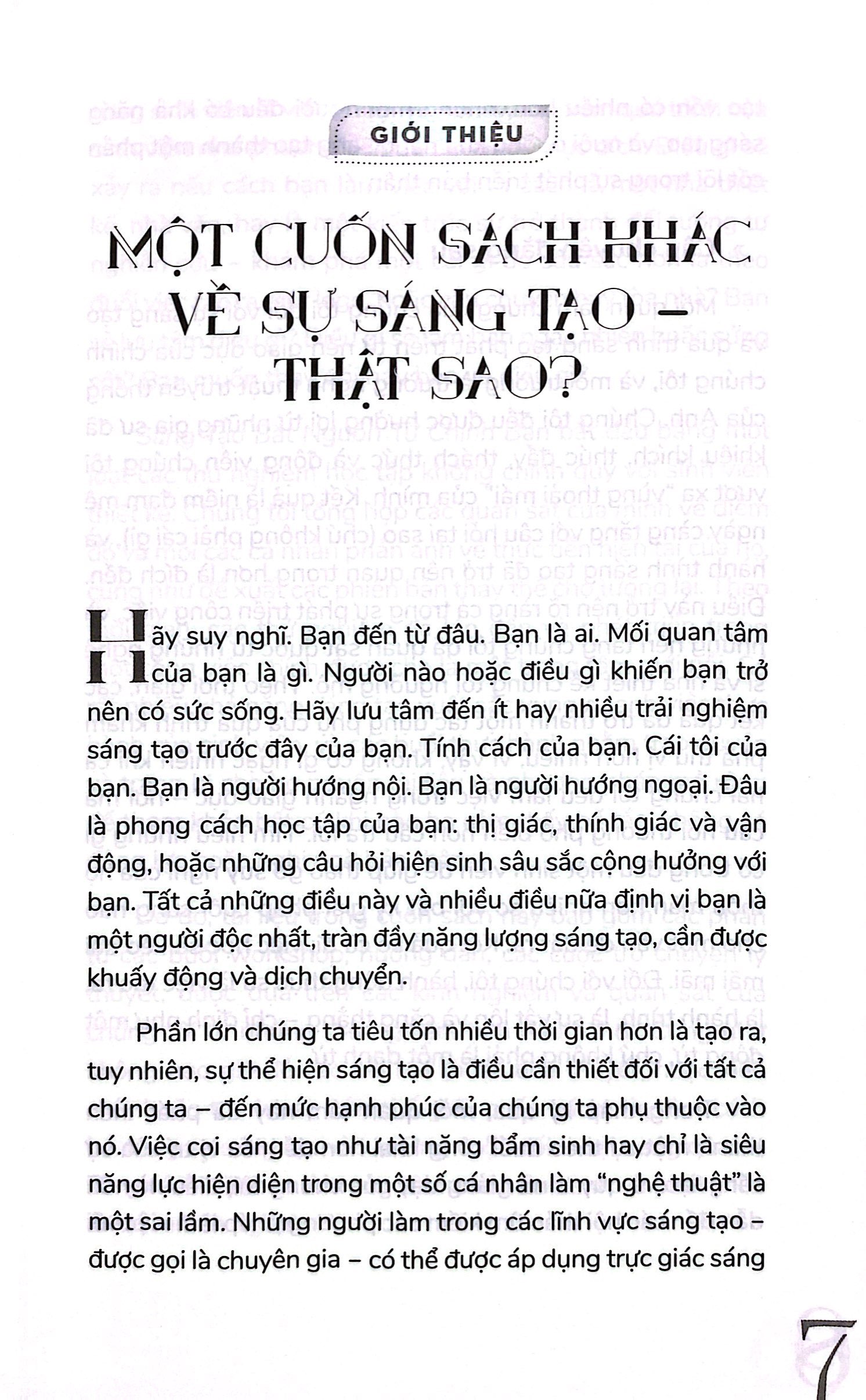 sáng tạo bắt nguồn từ chính bạn