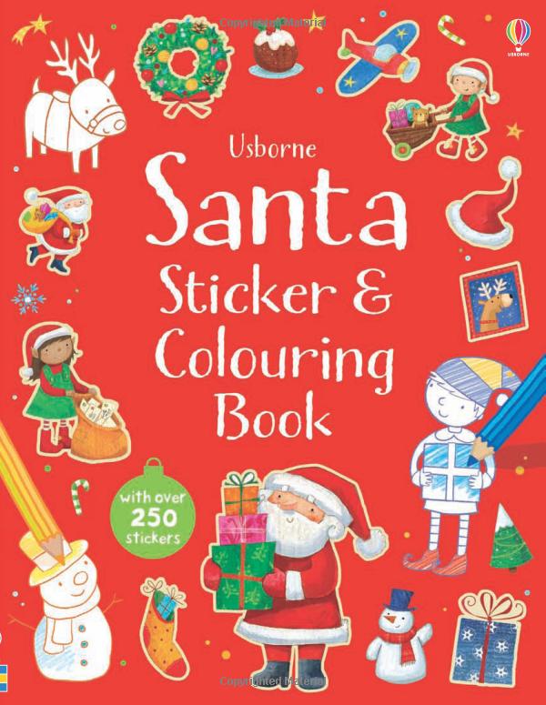 santa sticker & colouring book