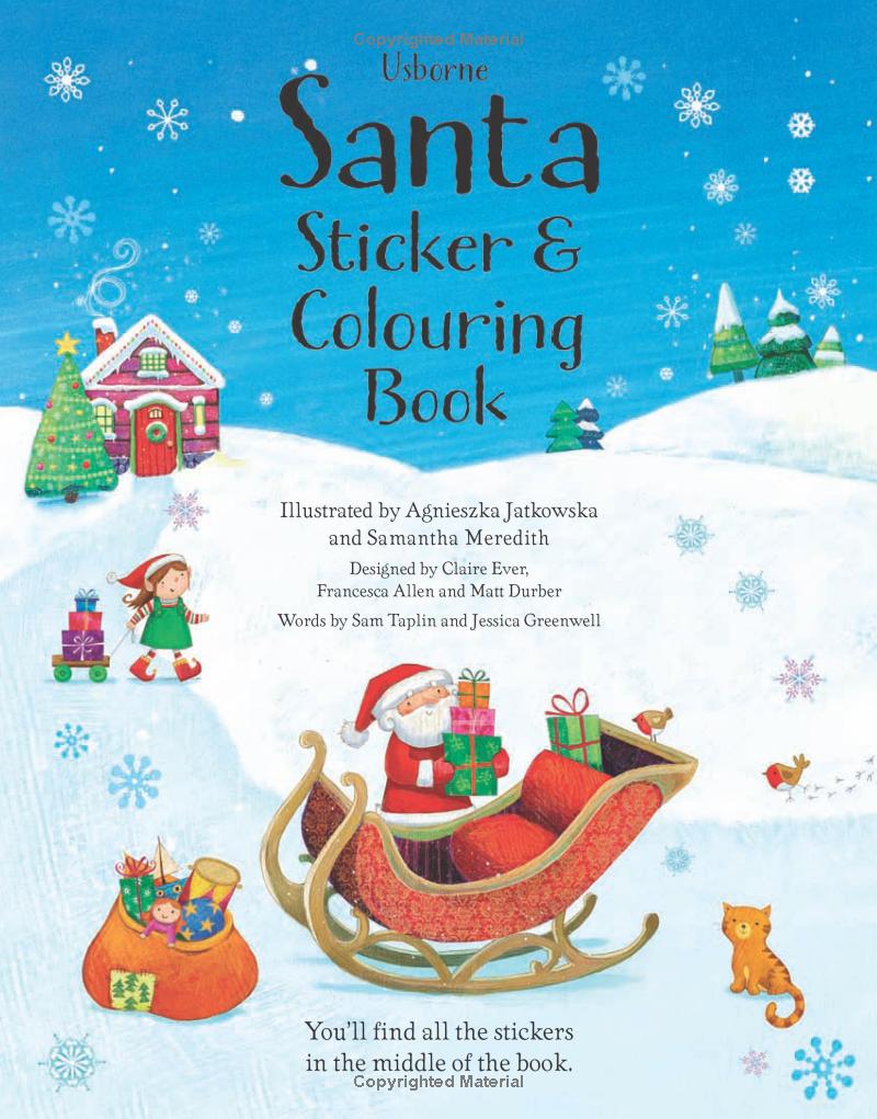 santa sticker & colouring book