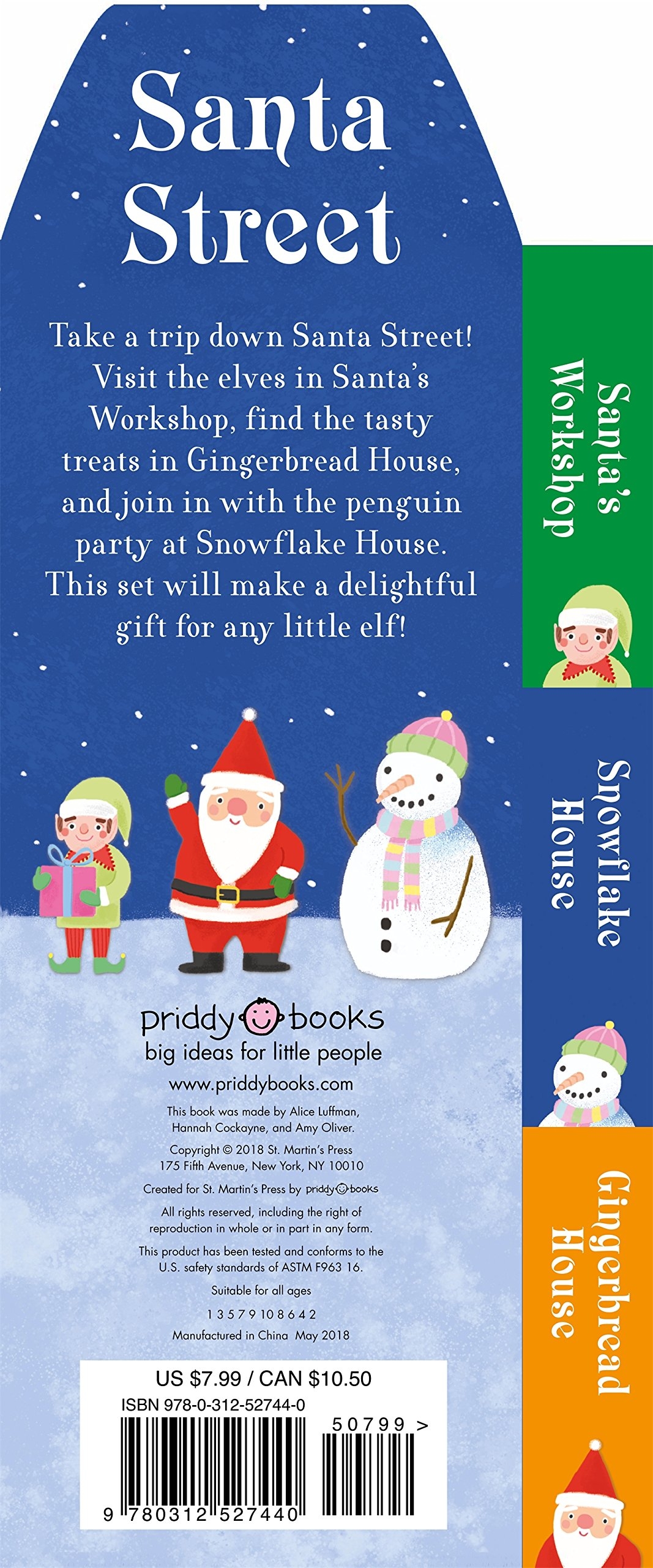 santa street chunky set: santa's workshop, snowflake house, gingerbread house