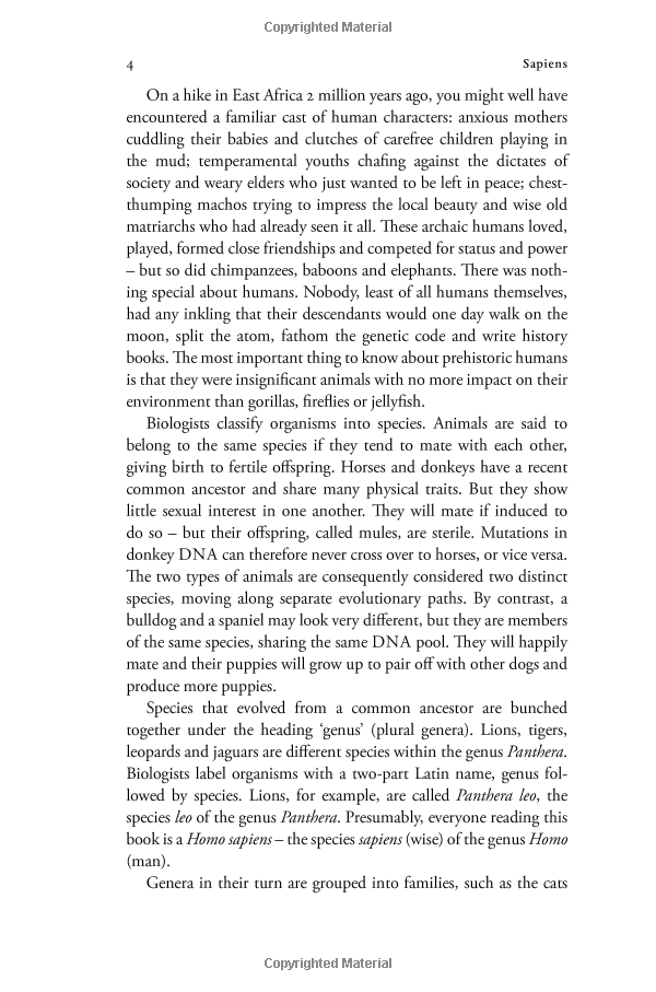 sapiens: a brief history of humankind: (patterns of life)