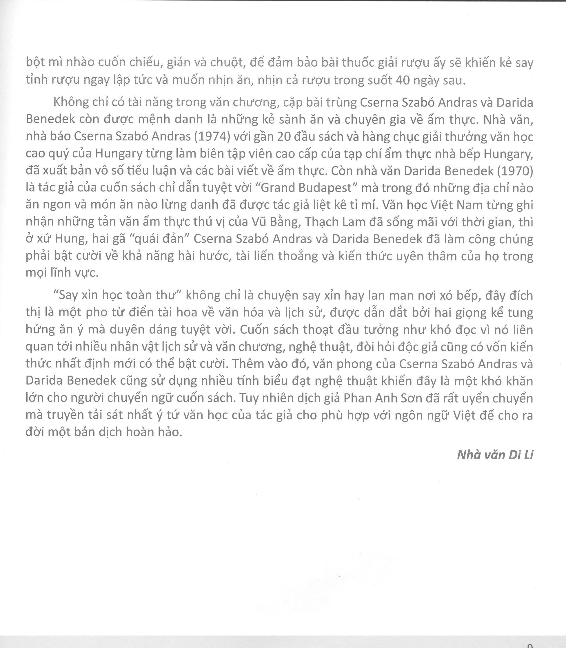 say xỉn học toàn thư - hay là lan man lúc vào bếp sau cơn say