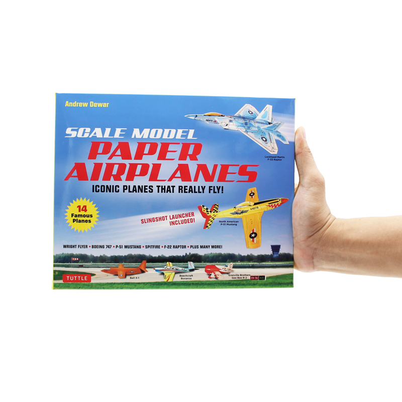 scale model paper airplanes kit: iconic planes that really fly! slingshot launcher included! - just pop-out and assemble (14 famous pop-out airplanes)