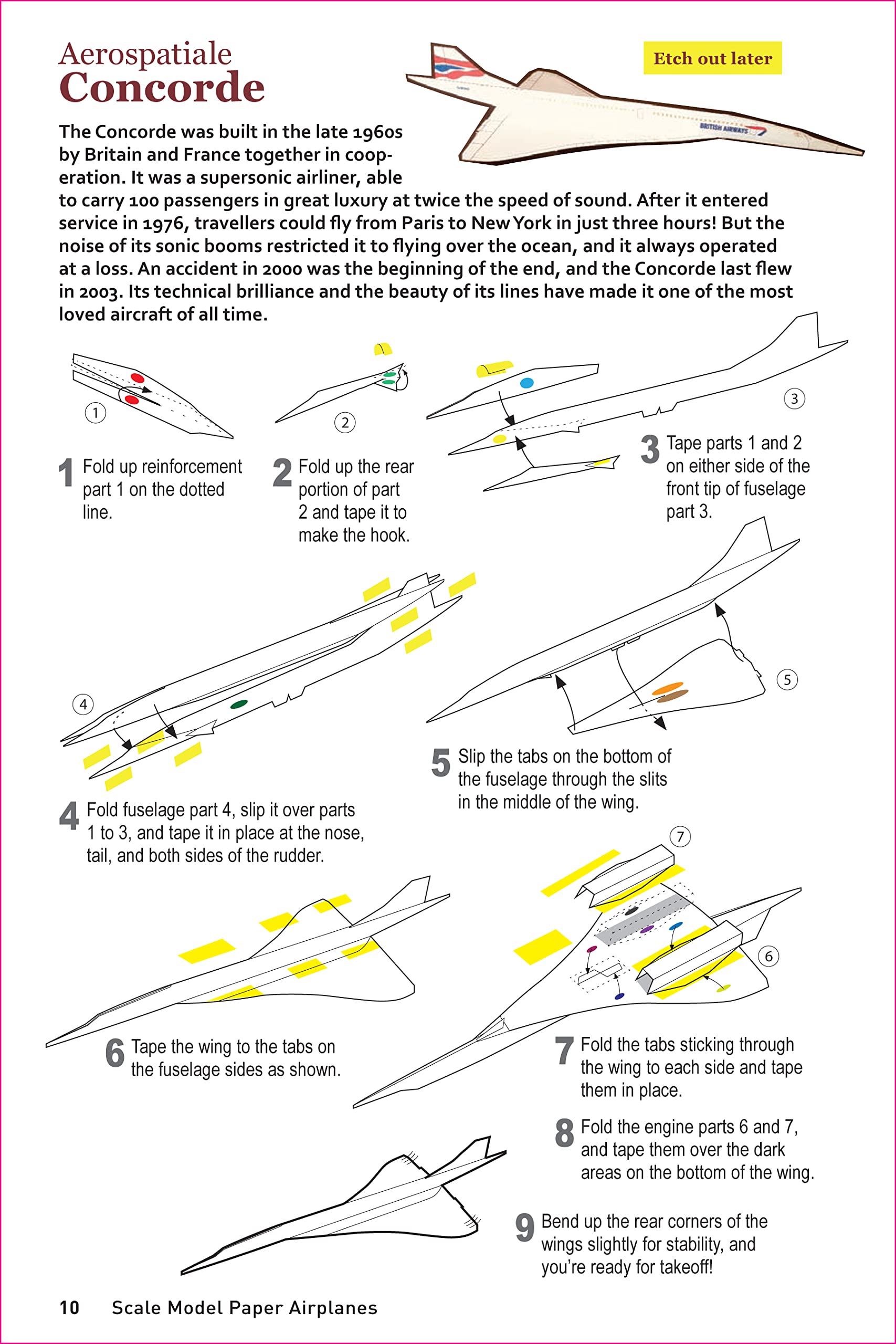 scale model paper airplanes kit: iconic planes that really fly! slingshot launcher included! - just pop-out and assemble (14 famous pop-out airplanes)