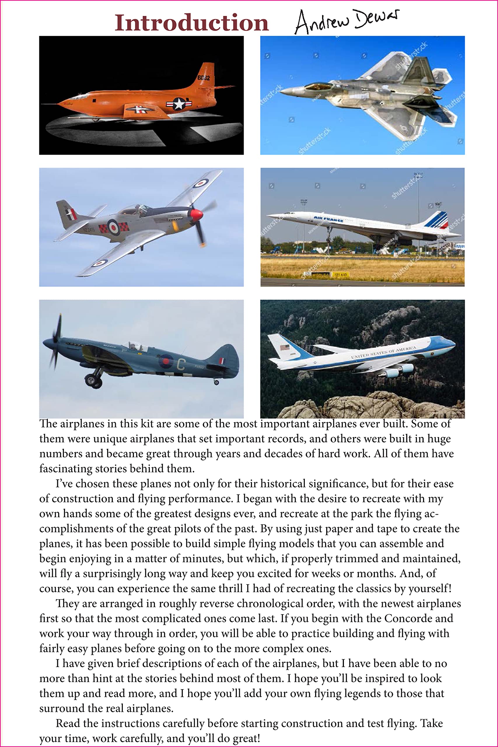 scale model paper airplanes kit: iconic planes that really fly! slingshot launcher included! - just pop-out and assemble (14 famous pop-out airplanes)