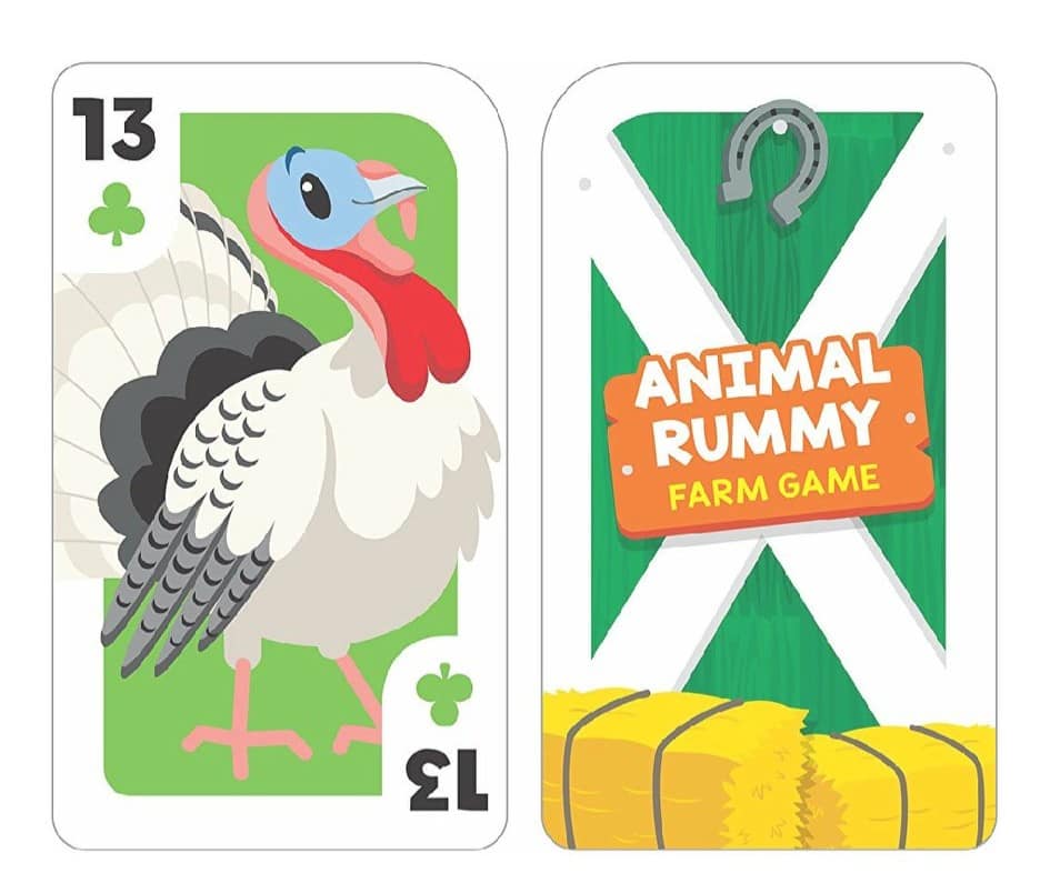 school zone farm animal rummy flash card game