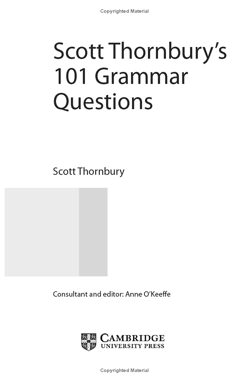 scott thornbury's 101 grammar questions pocket editions: cambridge handbooks for language teachers